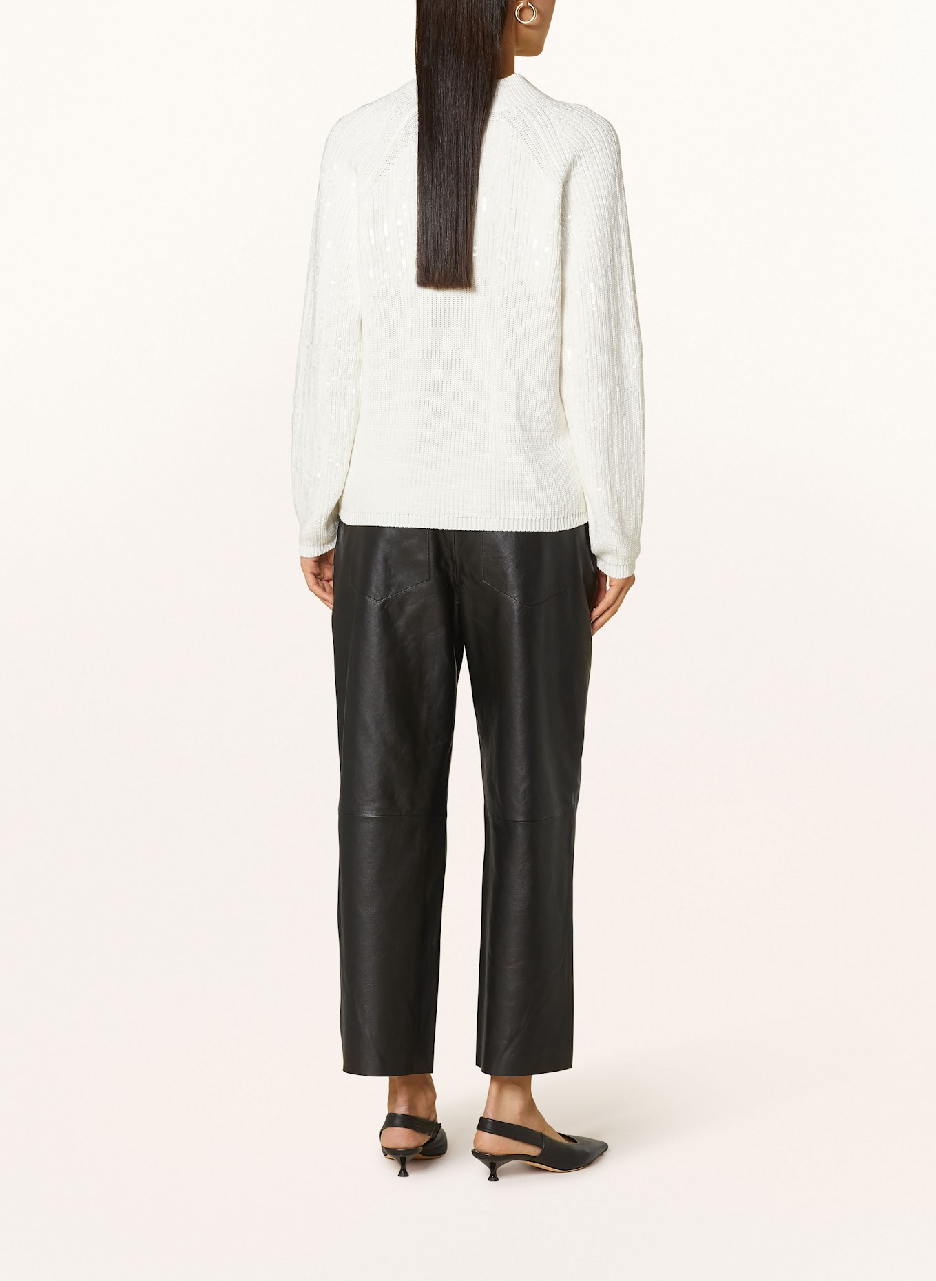 RIANI Pullover mit Pailletten: WEISS