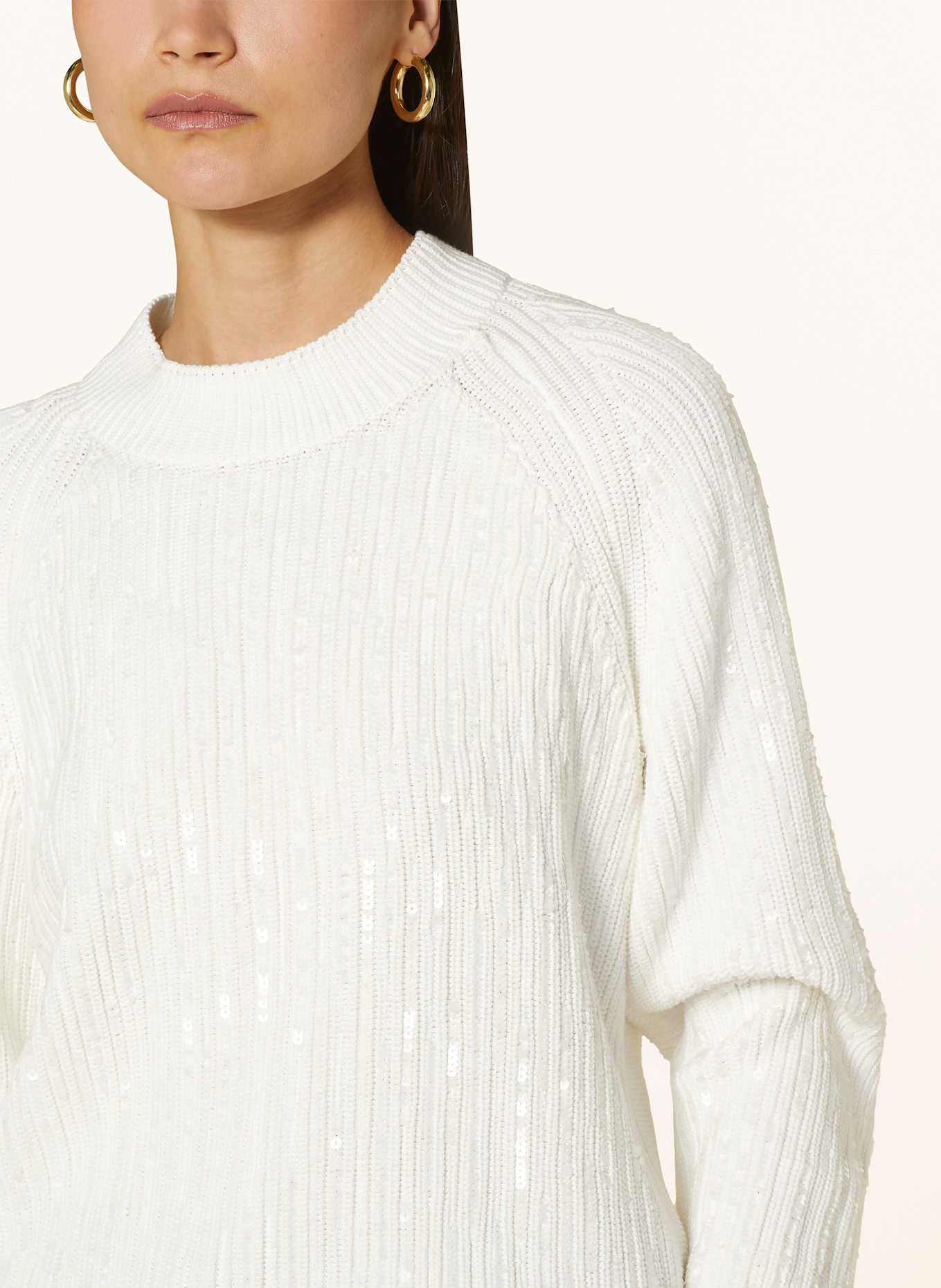 RIANI Pullover mit Pailletten: WEISS