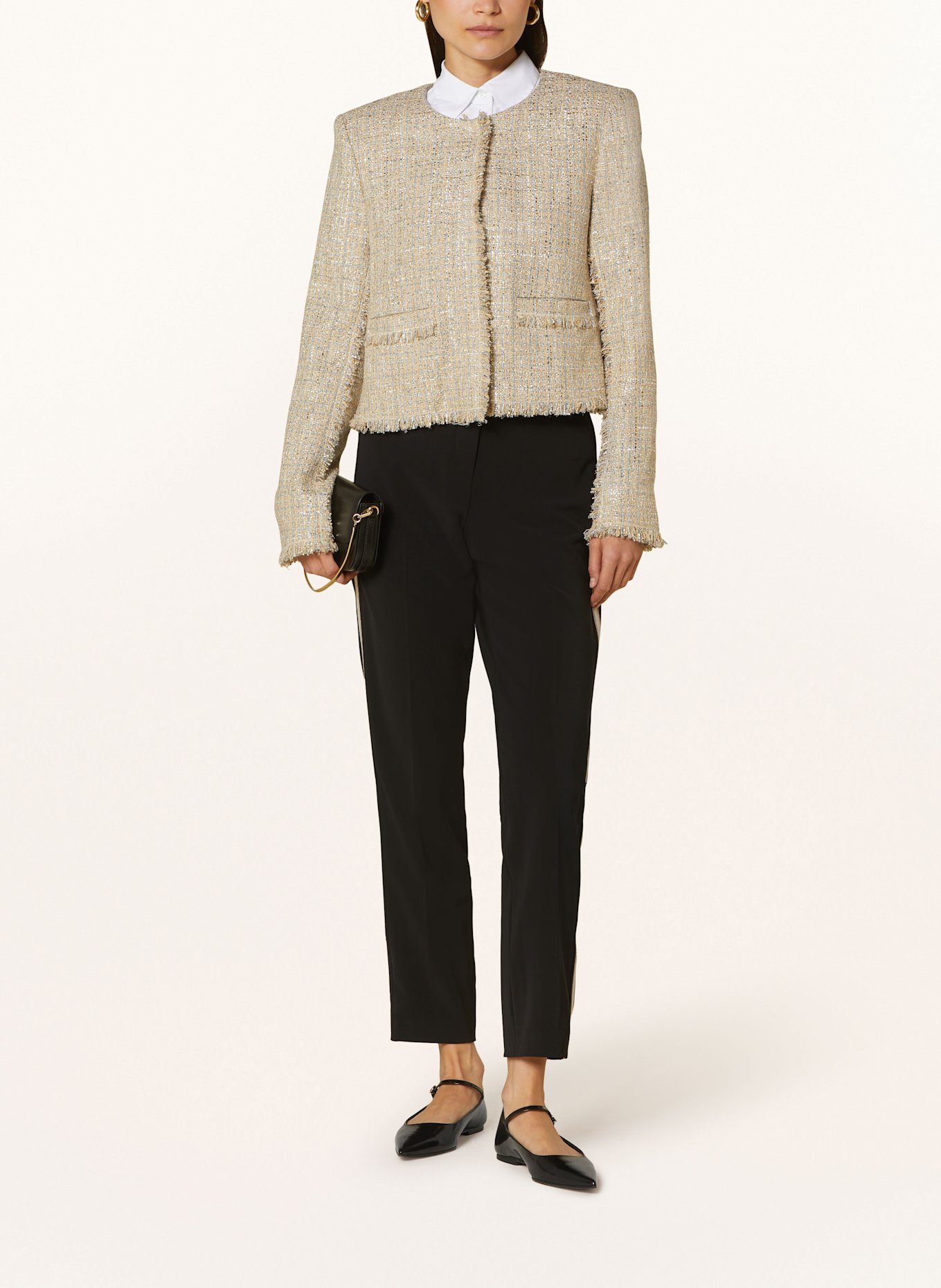 RIANI Veste en tweed avec fil pailleté: OR / ARGENT