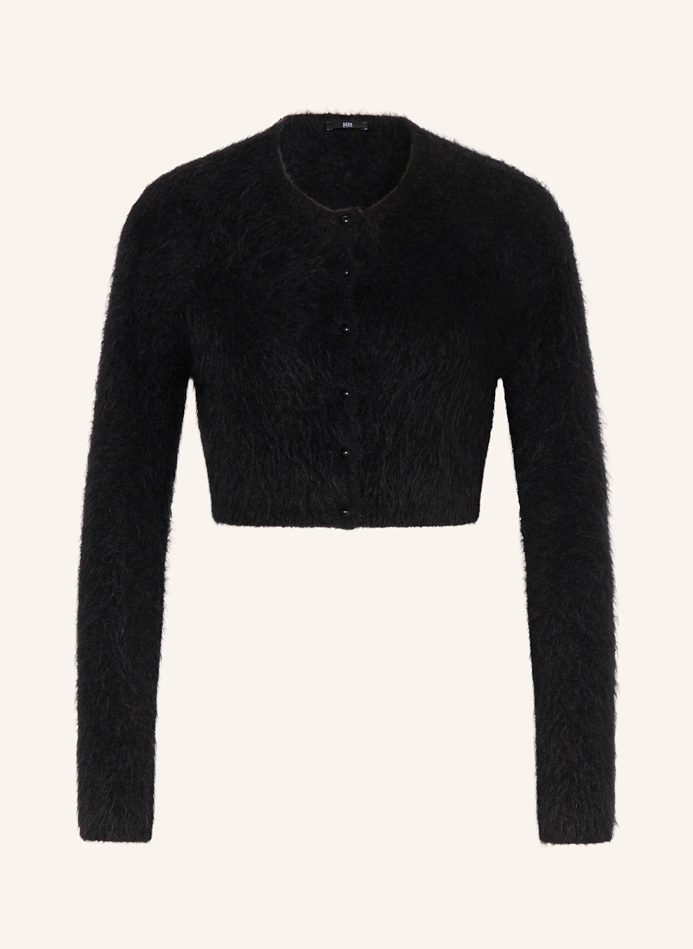RIANI Cropped-Strickjacke aus Alpaka: SCHWARZ