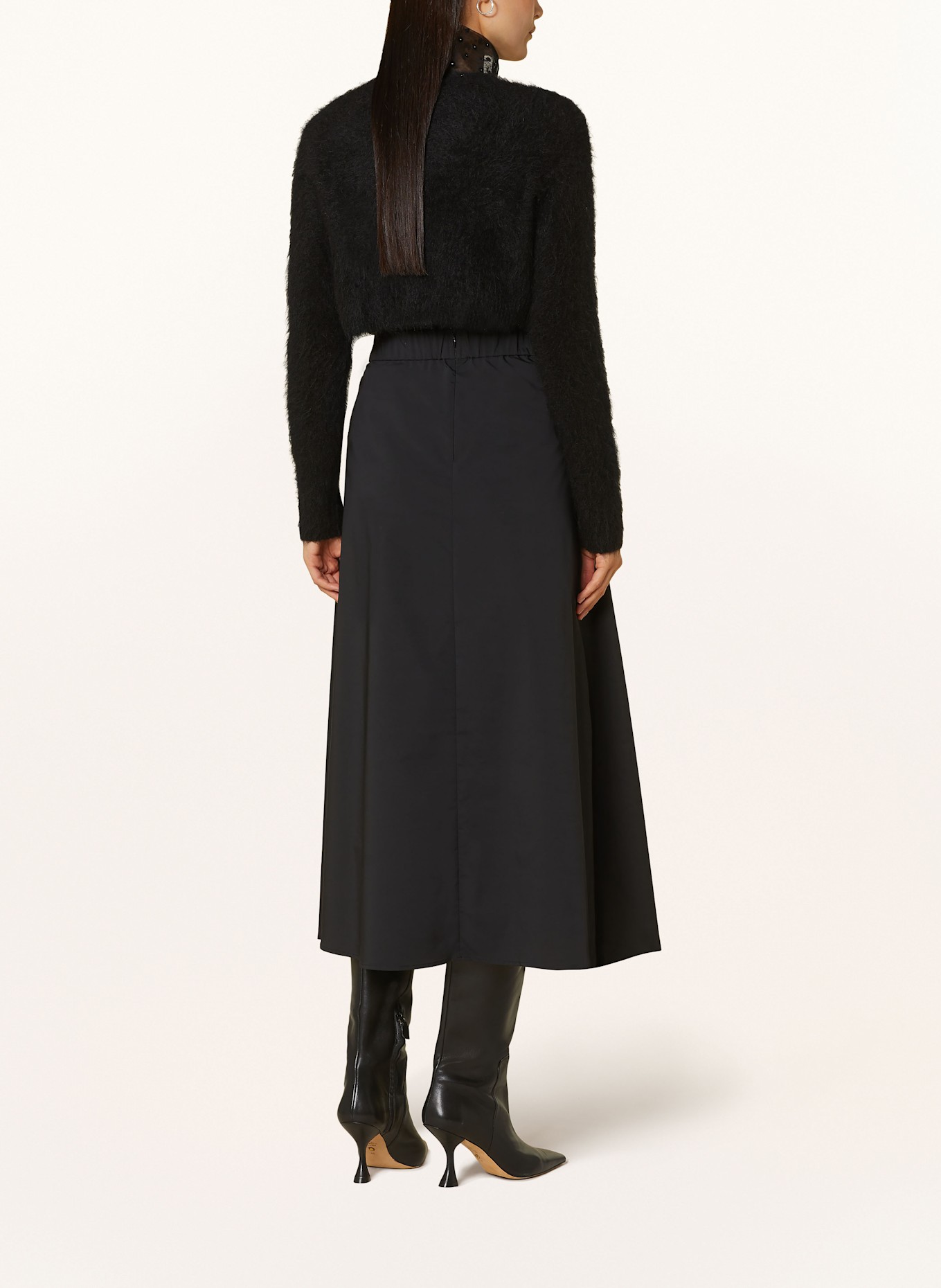RIANI Cropped-Strickjacke aus Alpaka: SCHWARZ