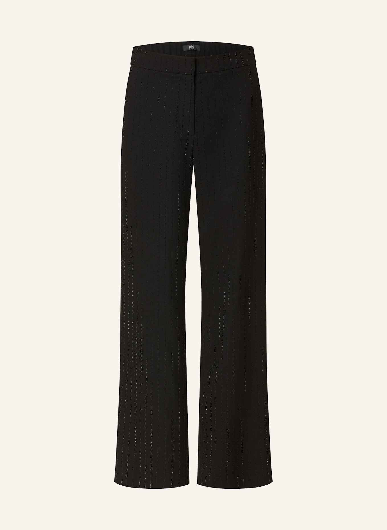 RIANI Spodnie marlena z obszyciem ozdobnymi kamykami: CZARNY