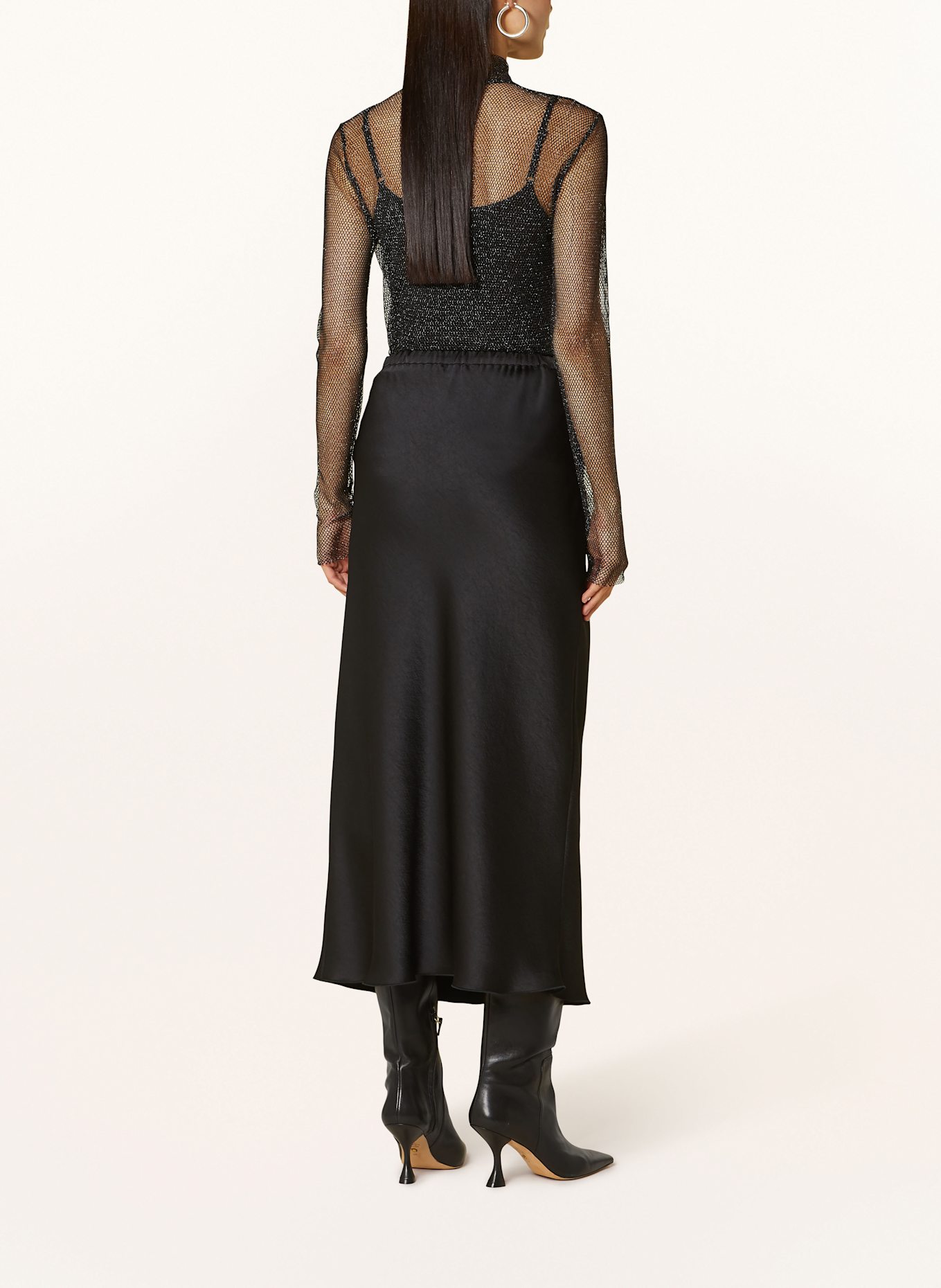 RIANI Long sleeve shirt with glitter thread: BLACK