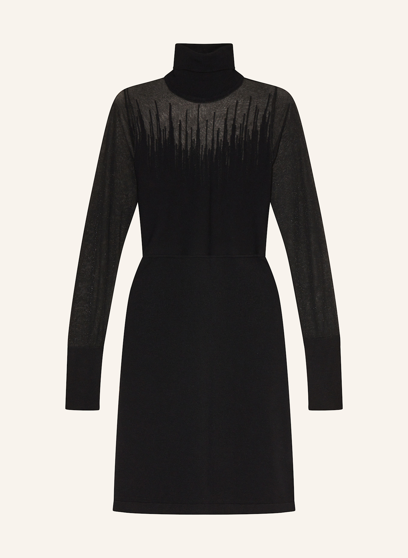 RIANI Strickkleid mit Mesh und Glitzergarn: SCHWARZ