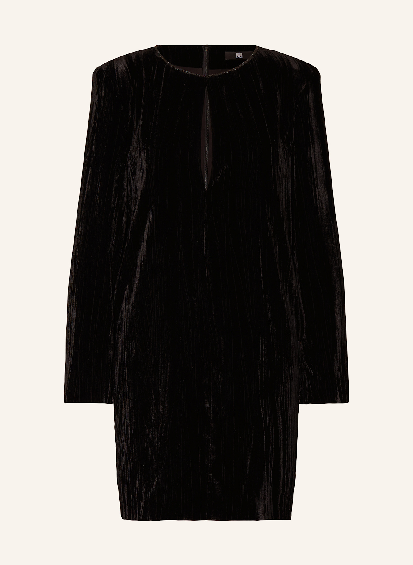 RIANI Samtkleid mit Schmucksteinen: SCHWARZ