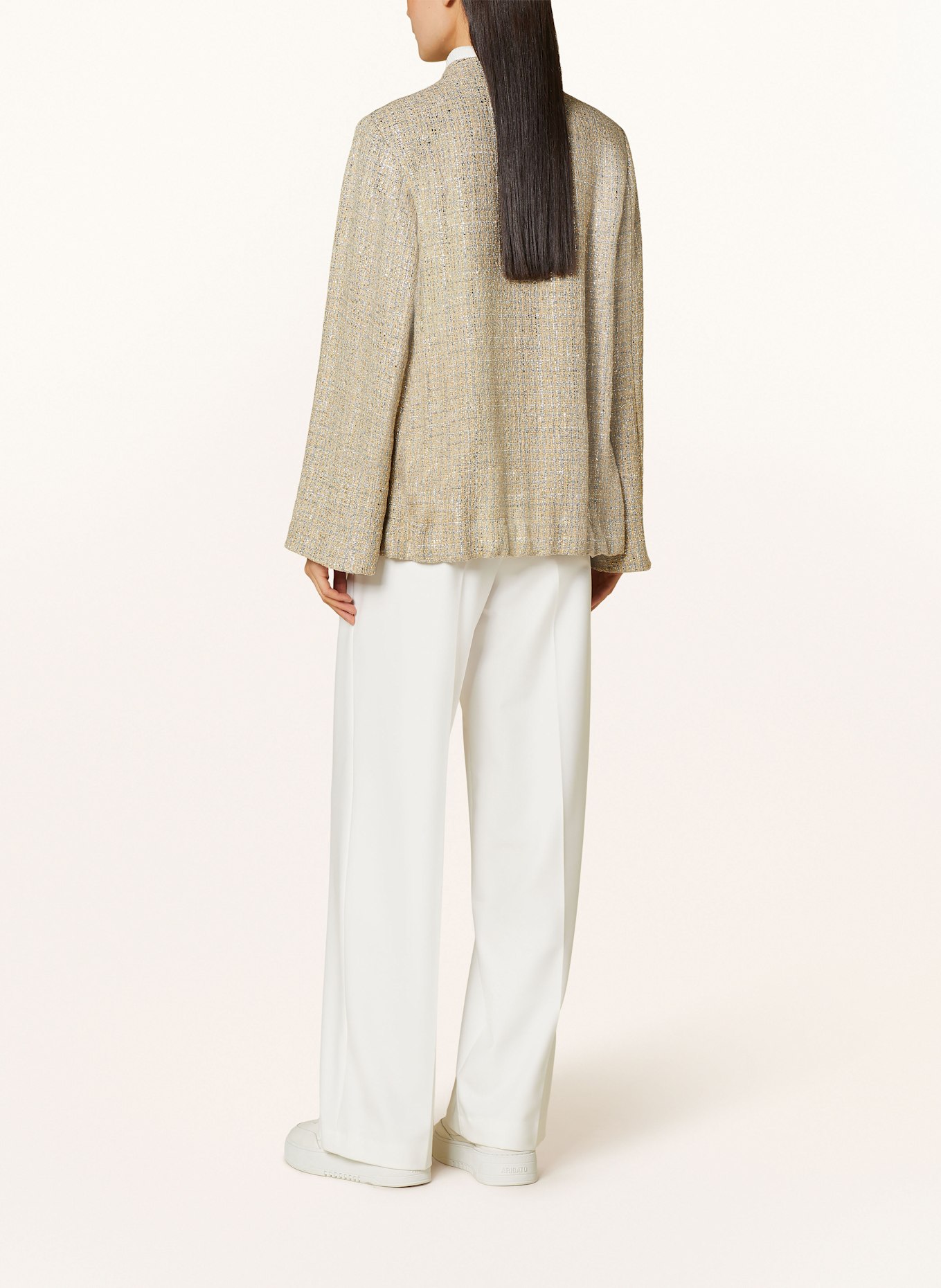 RIANI Tweed-Blazer mit Glitzergarn: GOLD/ SILBER