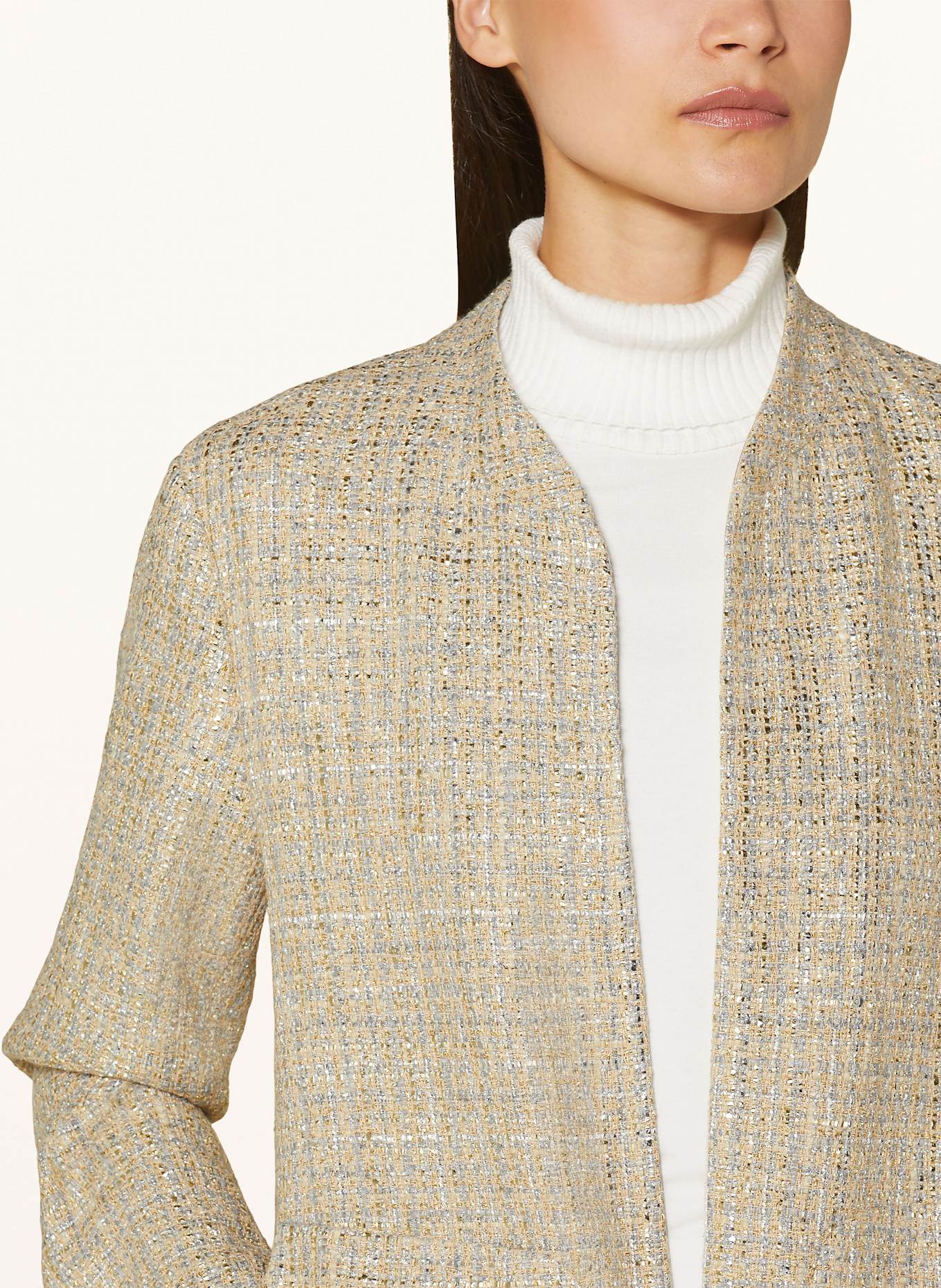 RIANI Tweed-Blazer mit Glitzergarn: GOLD/ SILBER