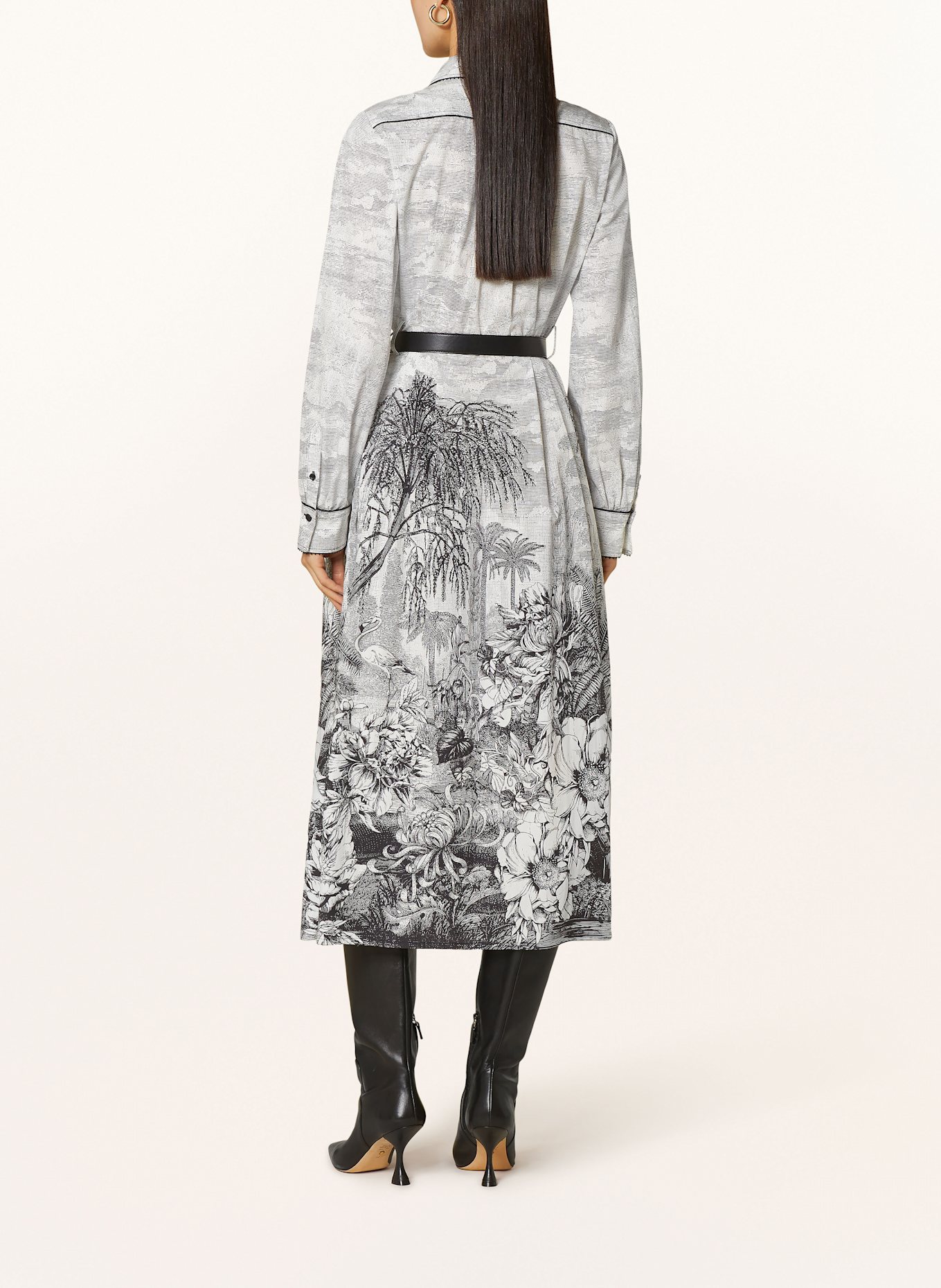 RIANI Hemdblusenkleid: WEISS / SCHWARZ