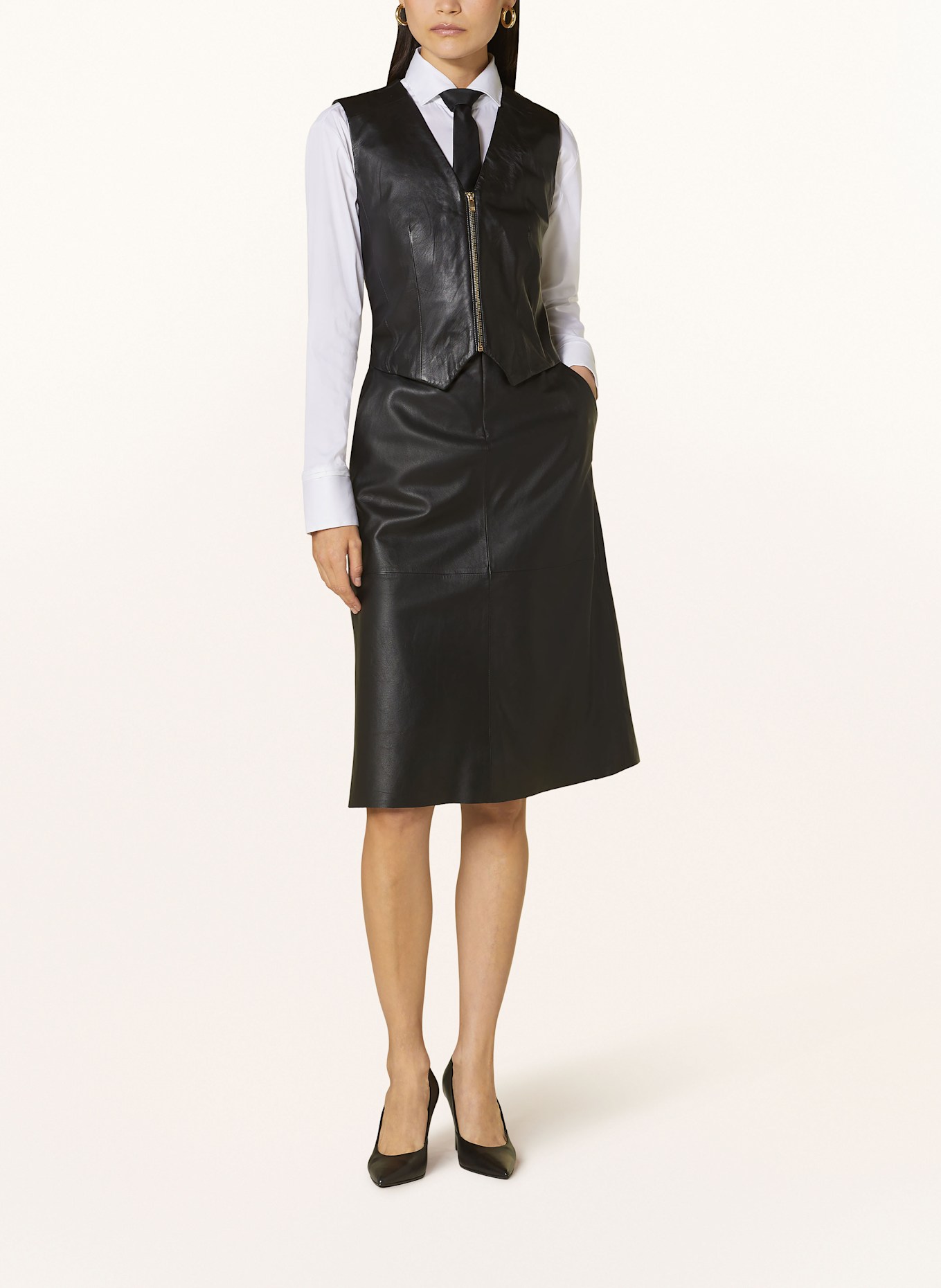 RIANI Lederkleid: SCHWARZ