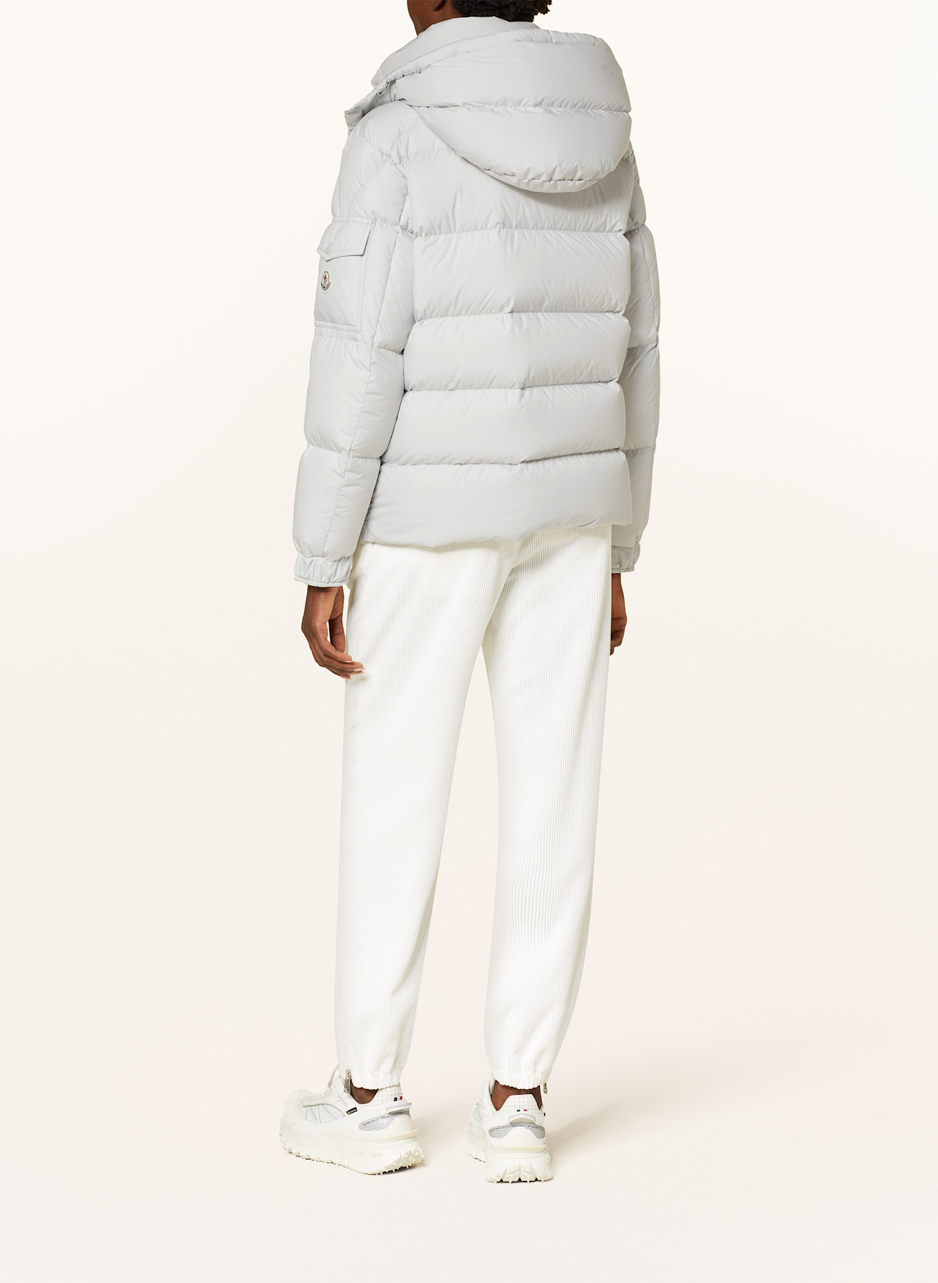 MONCLER Kurtka puchowa MAYA z odpinanym kapturem: JASNOCZARY