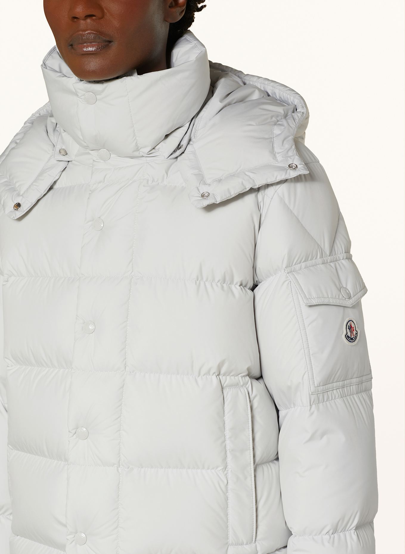 MONCLER Kurtka puchowa MAYA z odpinanym kapturem: JASNOCZARY