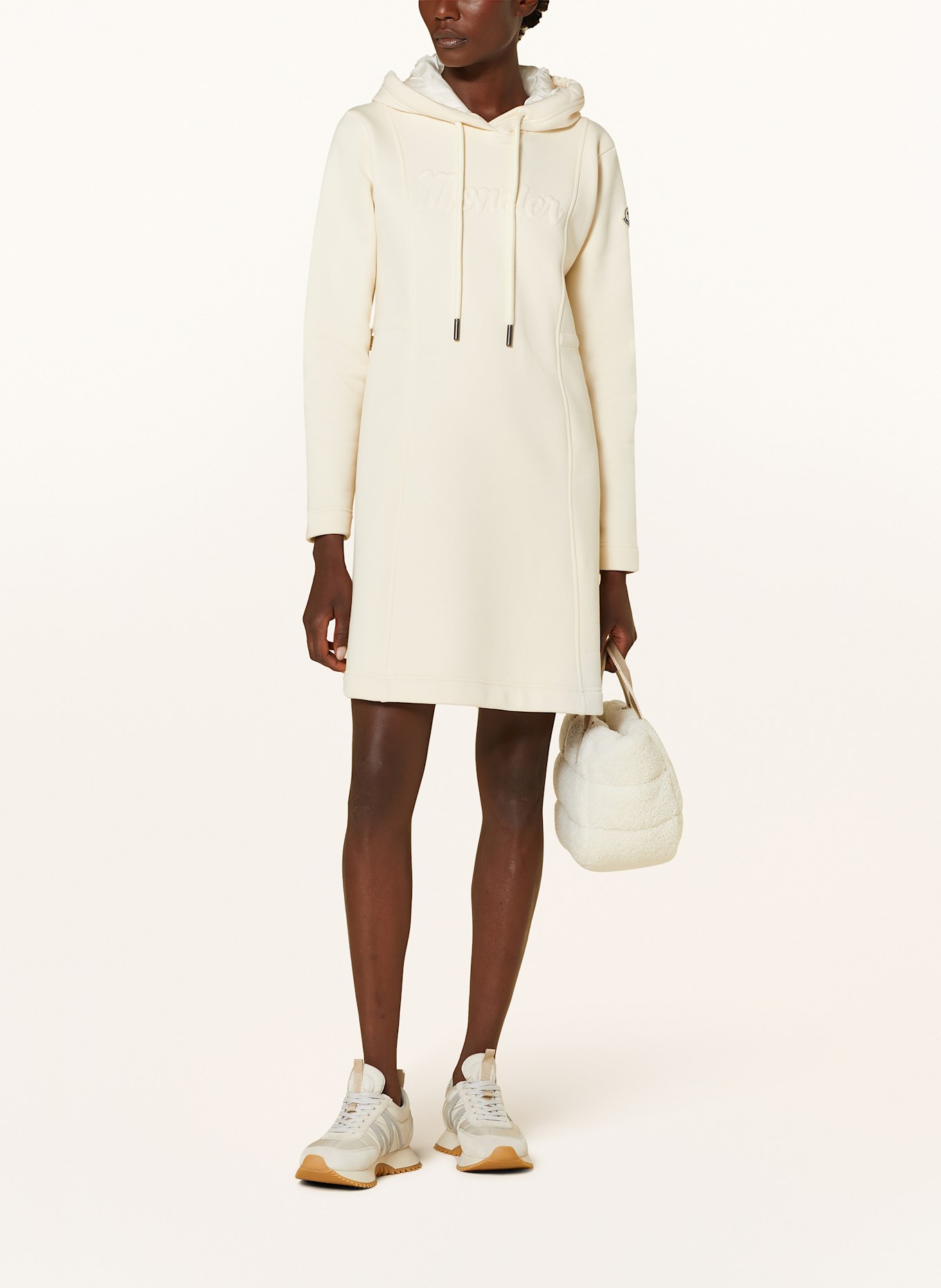MONCLER Hoodie-Kleid: ECRU