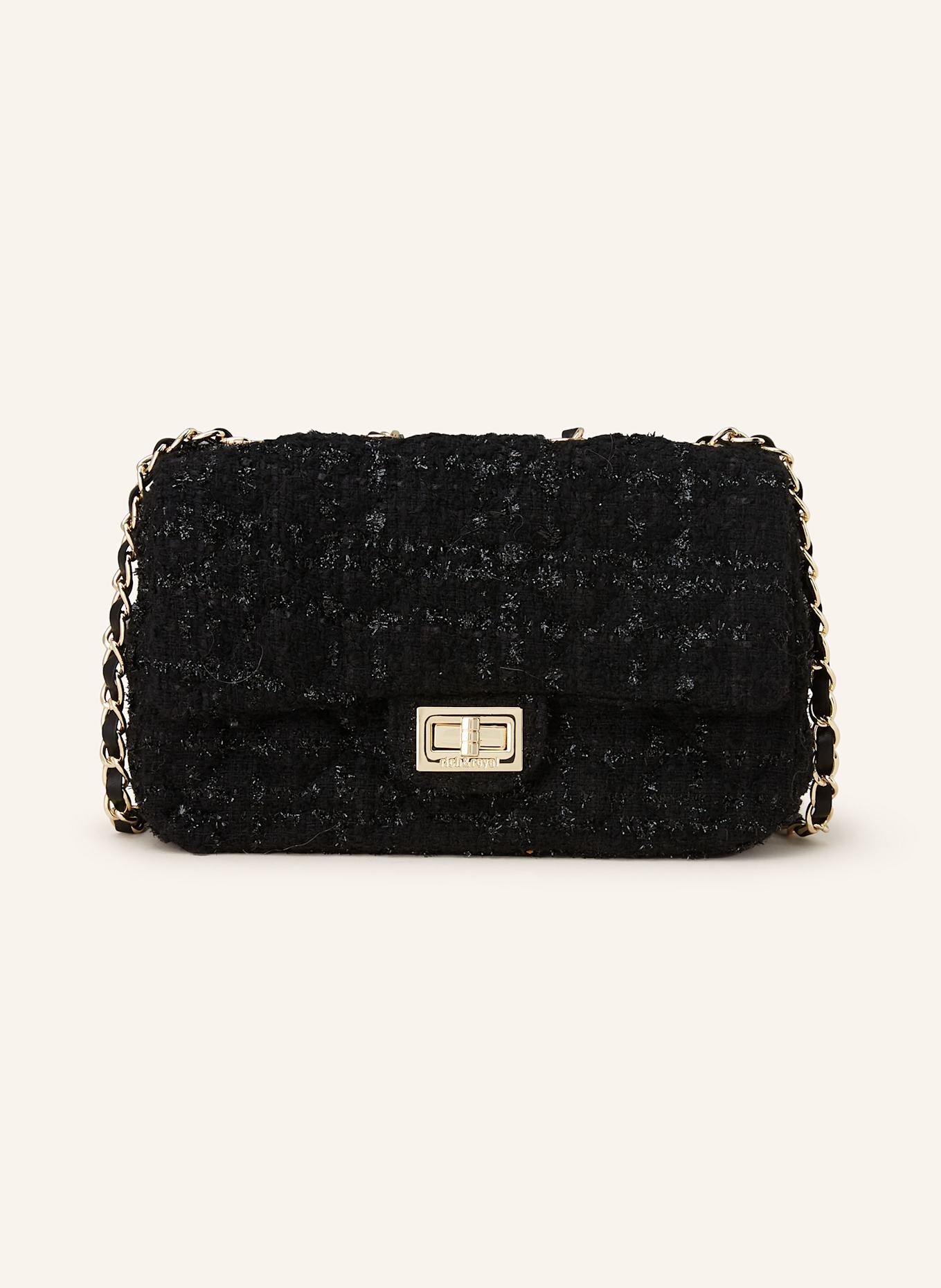 rich royal Crossbody bag with glitter thread in black