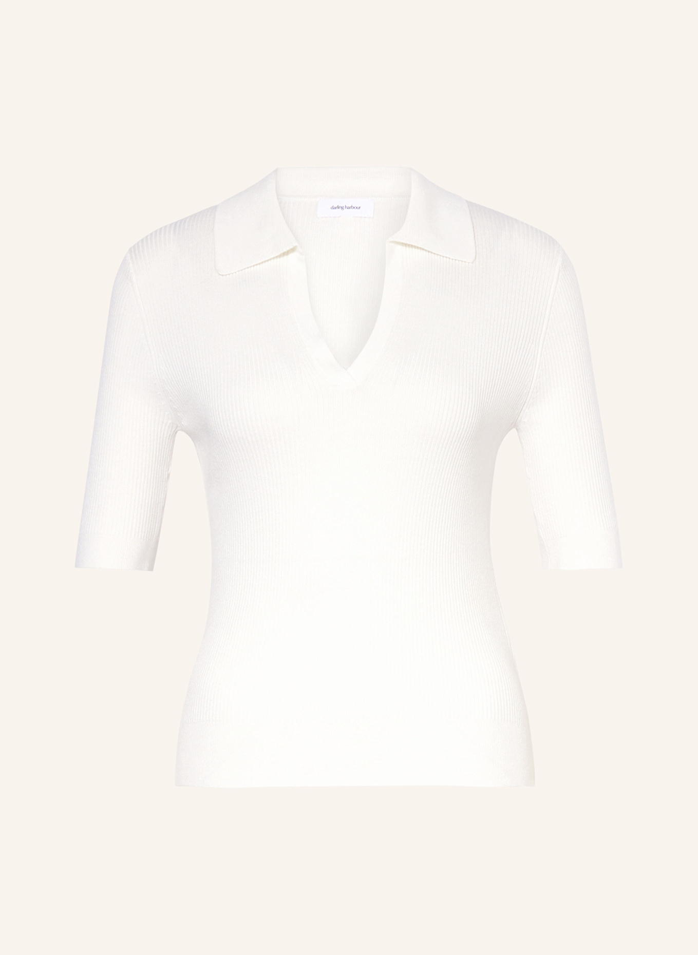 darling harbour Strick-Poloshirt: WEISS