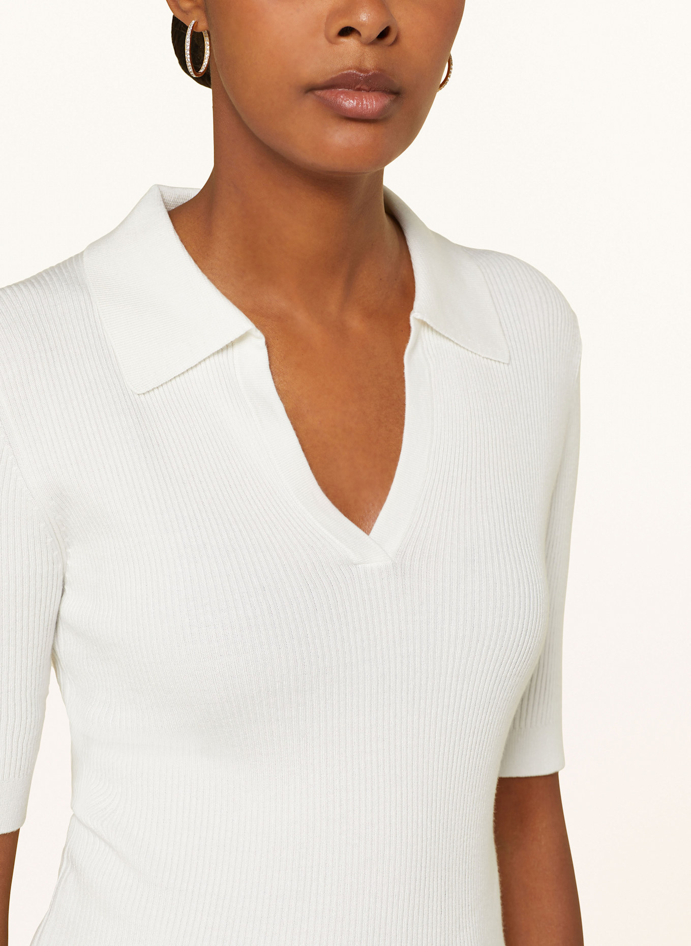 darling harbour Strick-Poloshirt: WEISS