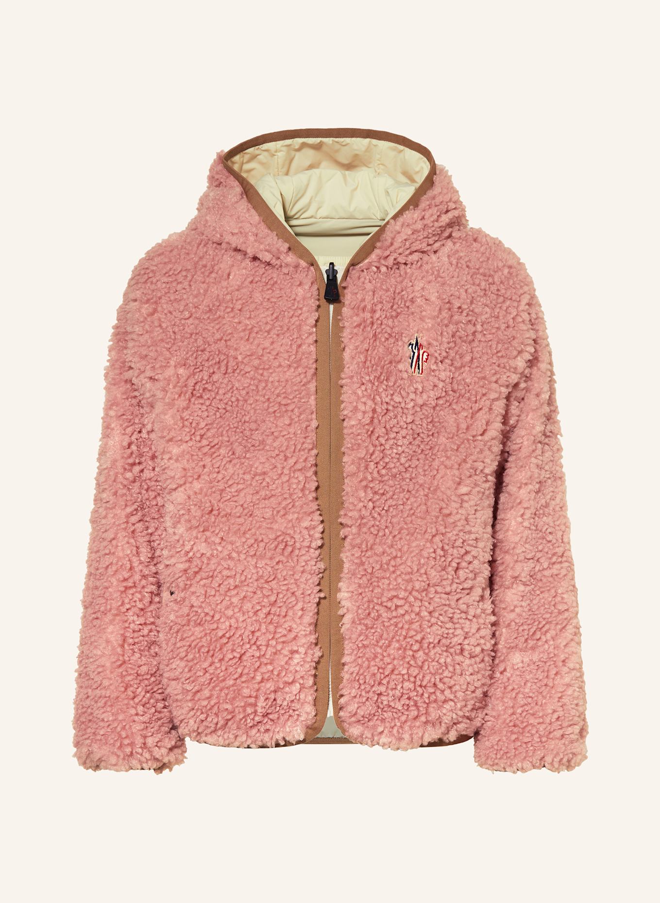 MONCLER enfant Teddyfell-Jacke zum Wenden: ROSA