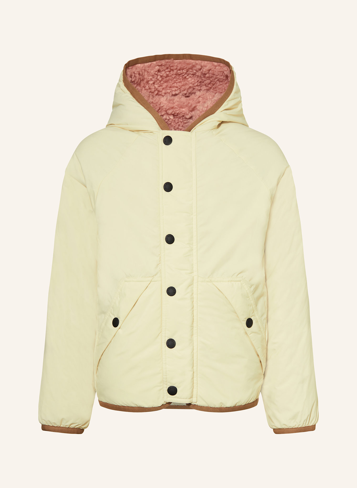 MONCLER enfant Teddyfell-Jacke zum Wenden: ROSA