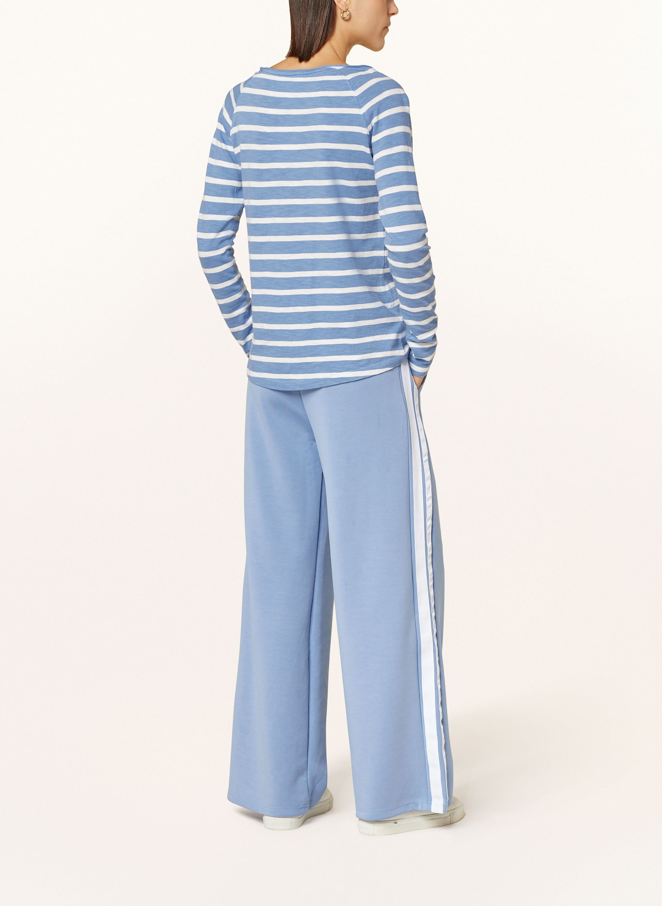 darling harbour Pants in jogger style with tuxedo stripes: BLUE