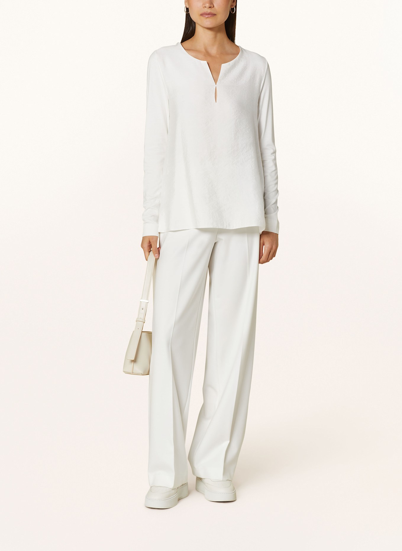 RIANI Blusenshirt im Materialmix: WEISS