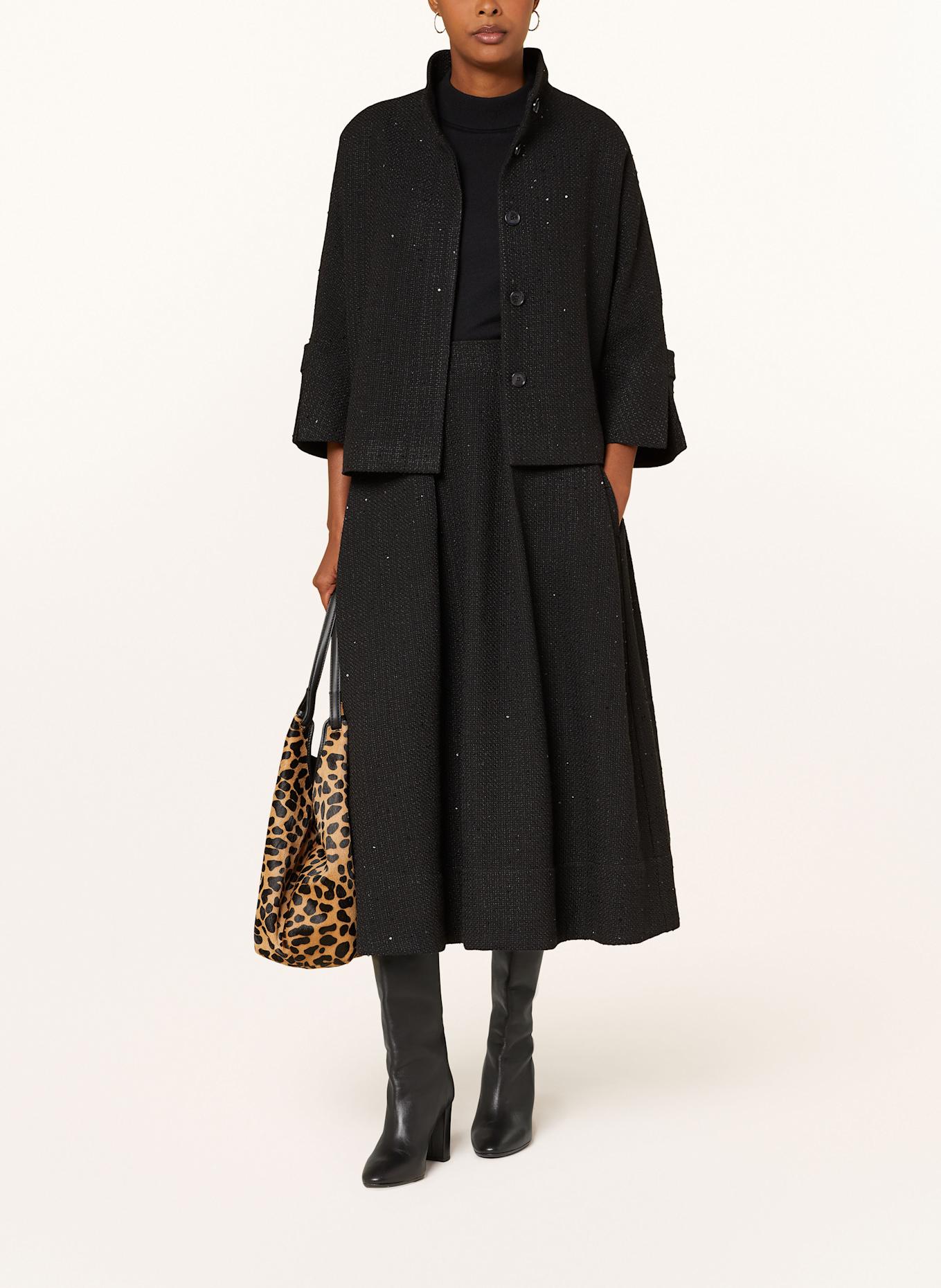 MORE Tweed box jacket with sequins, Color: BLACK (Image 2)