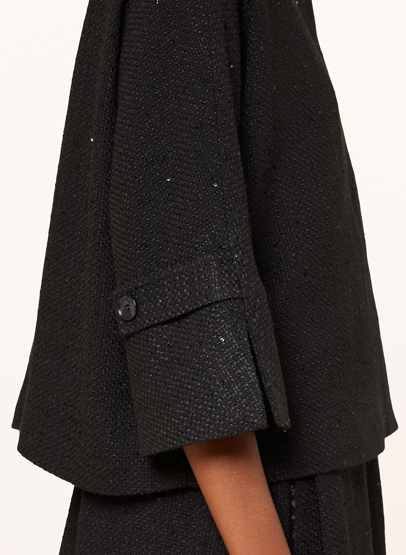MORE Tweed box jacket with sequins, Color: BLACK (Image 5)