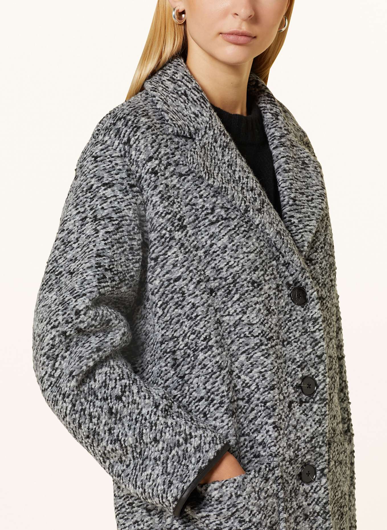 Dorty Opus Damen Strickjacke Opus Strickmantel Grau OPUS Mantel HALILO In Schwarz/ Grau/ Hellgrau