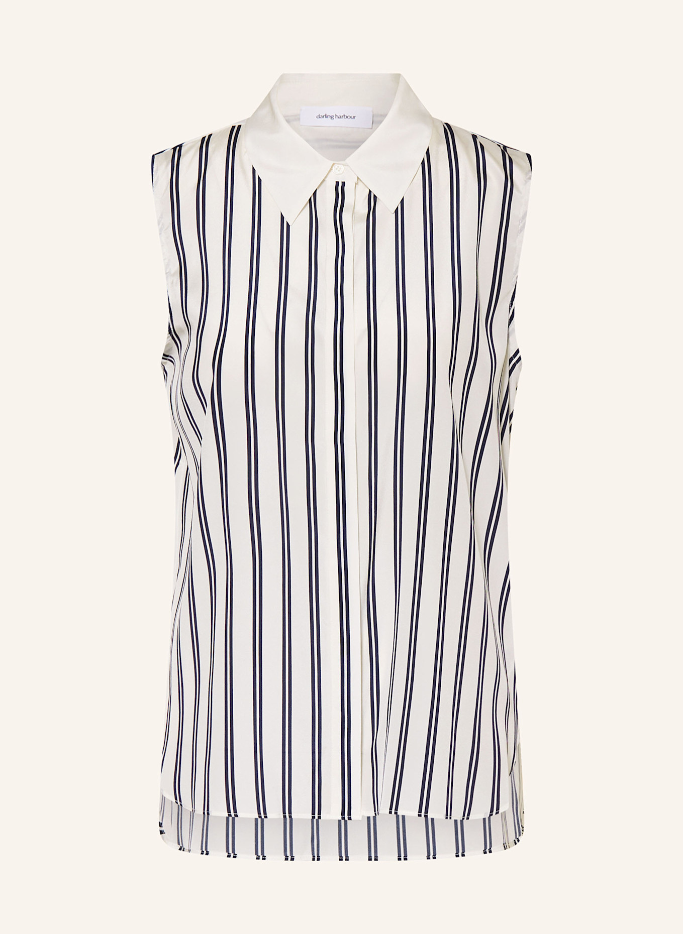 darling harbour Blusentop aus Seide: MARINE / OFFWHITE