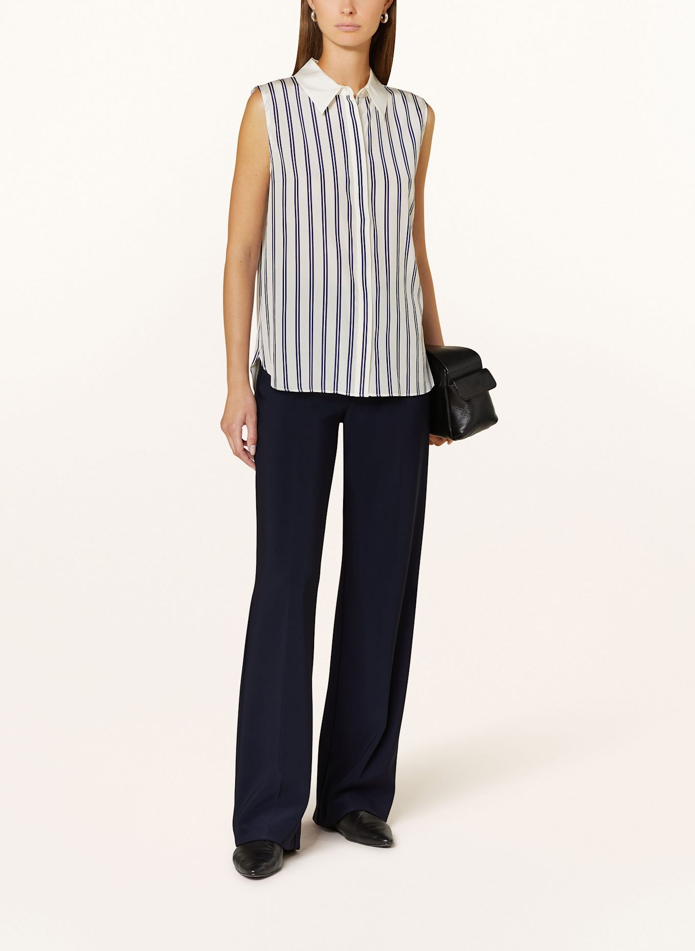 darling harbour Blusentop aus Seide: MARINE / OFFWHITE