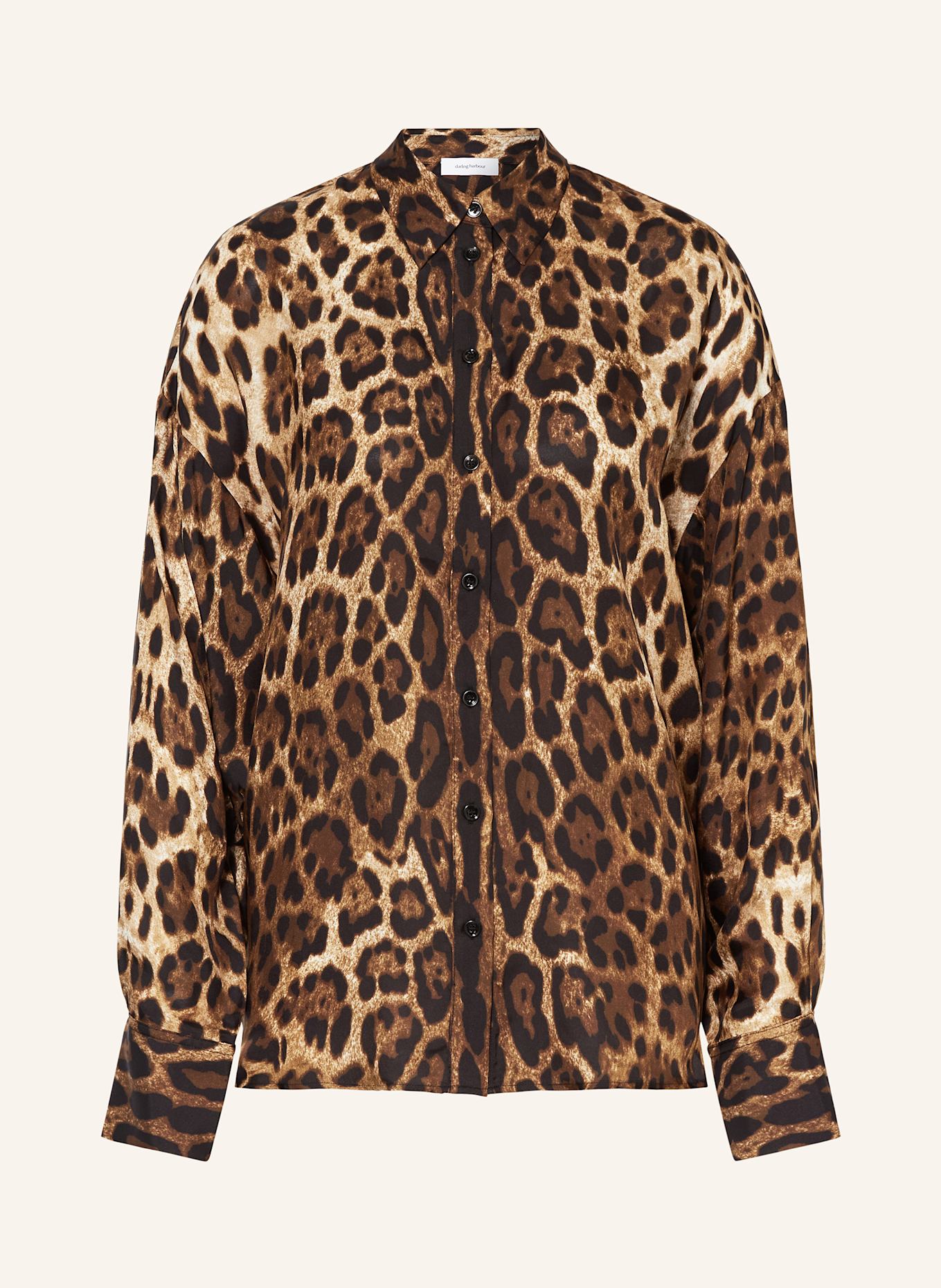 darling harbour Oversized-Hemdbluse mit Seide: LEOPRINT