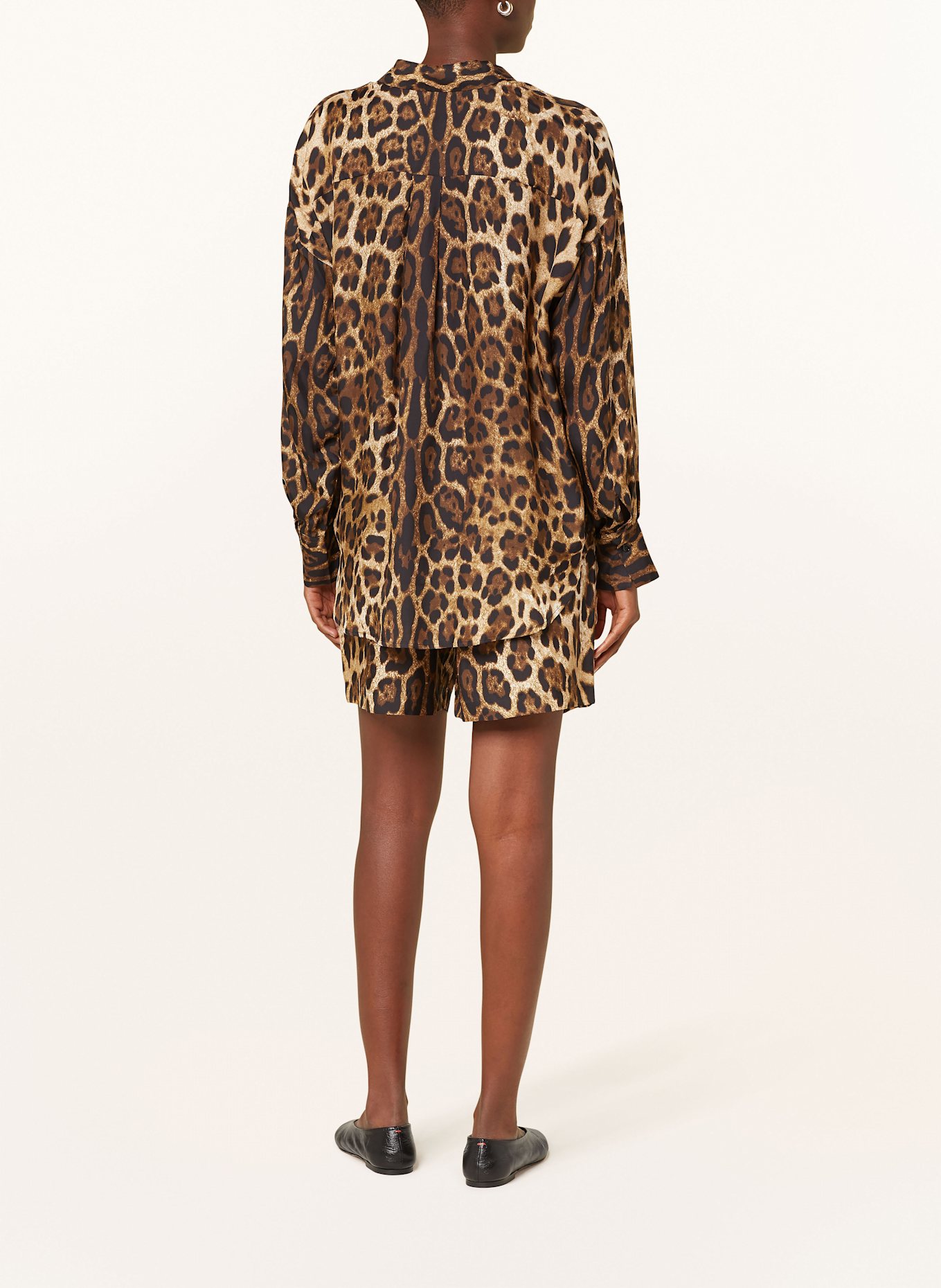 darling harbour Oversized-Hemdbluse mit Seide: LEOPRINT