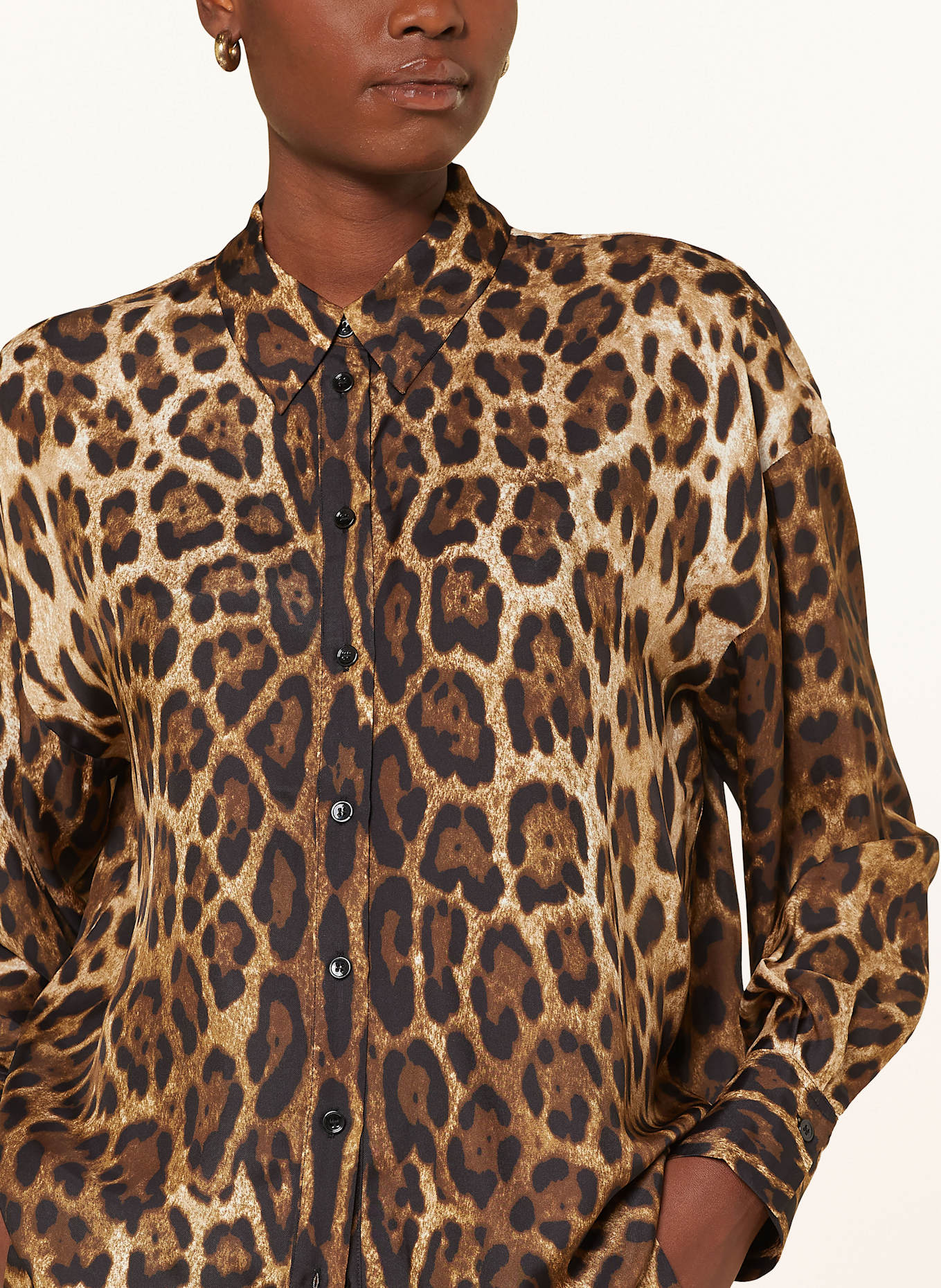 darling harbour Oversized-Hemdbluse mit Seide: LEOPRINT