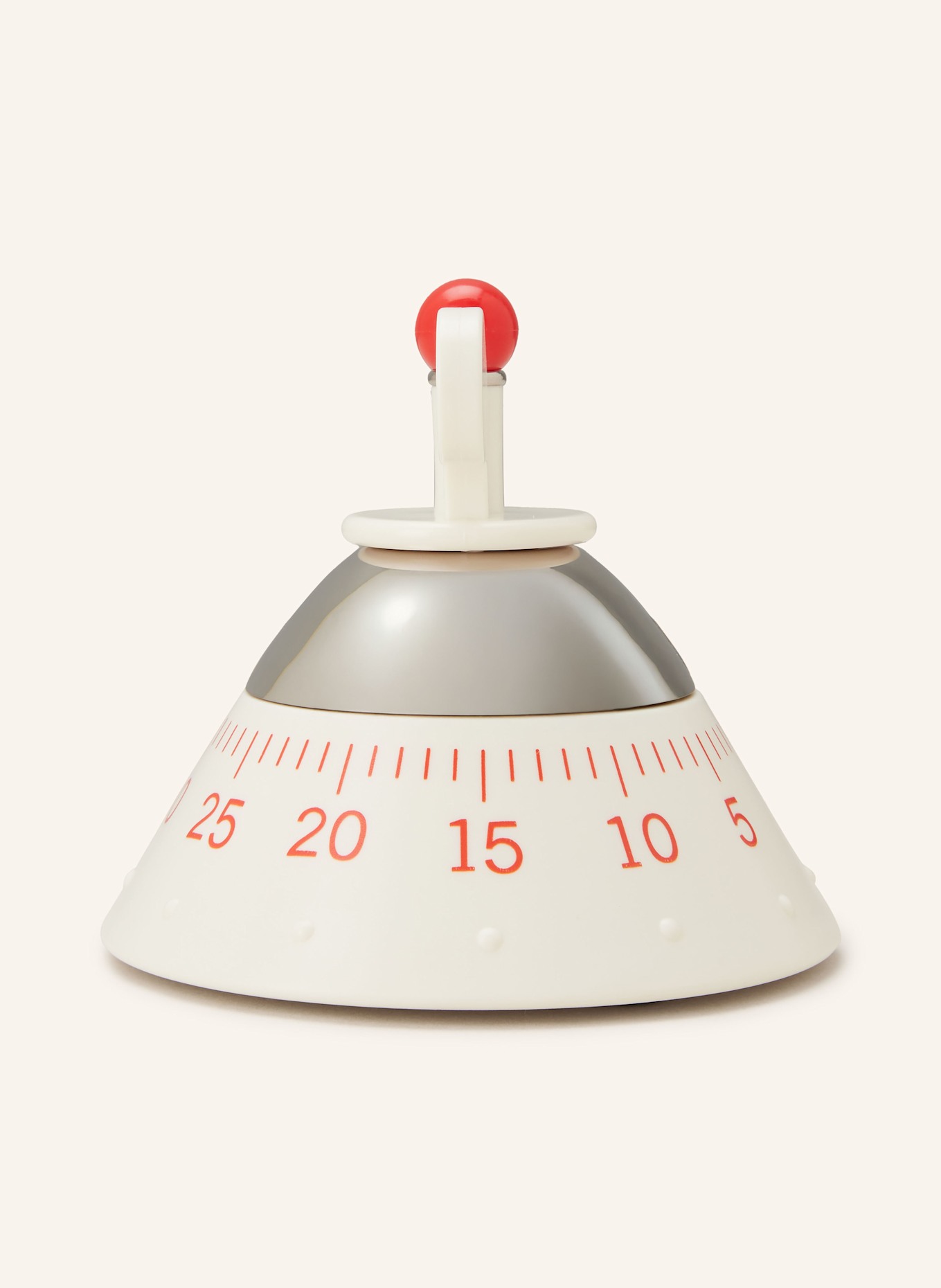 ALESSI Küchenuhr: SILBER / WEISS / ROT