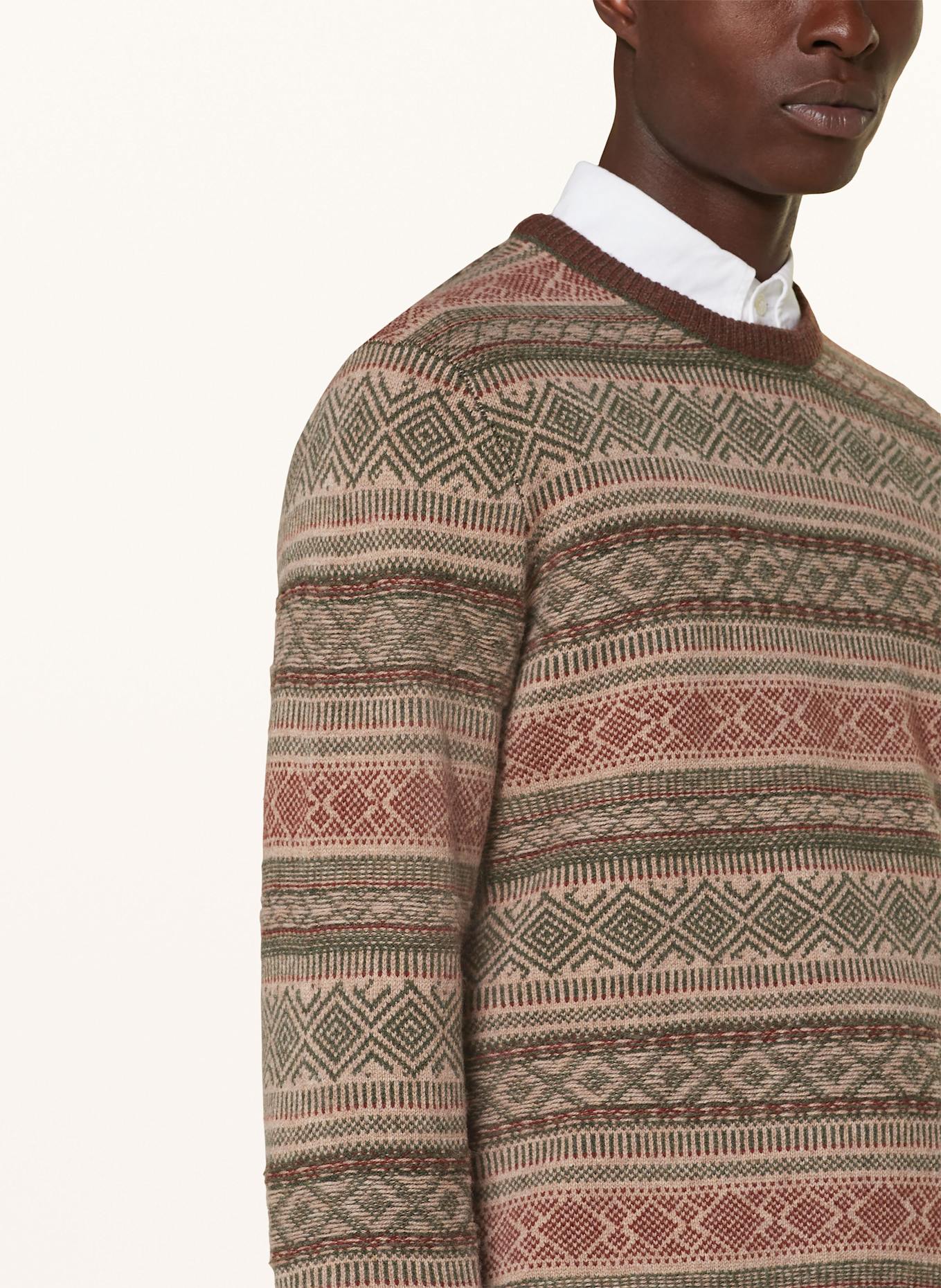 HACKETT LONDON Sweater in beige/ brown/ green