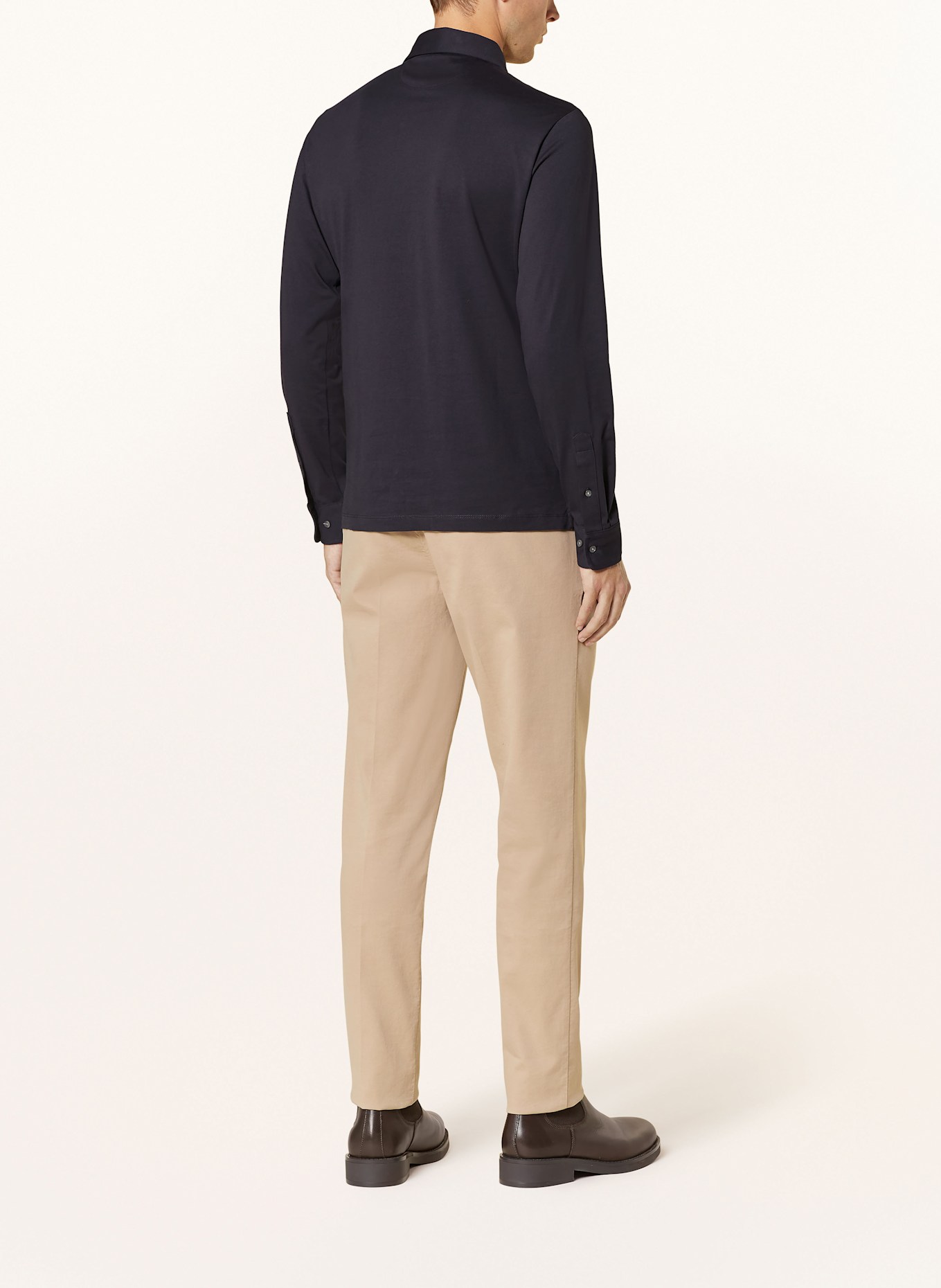 HACKETT LONDON Jersey polo shirt slim fit: DARK BLUE