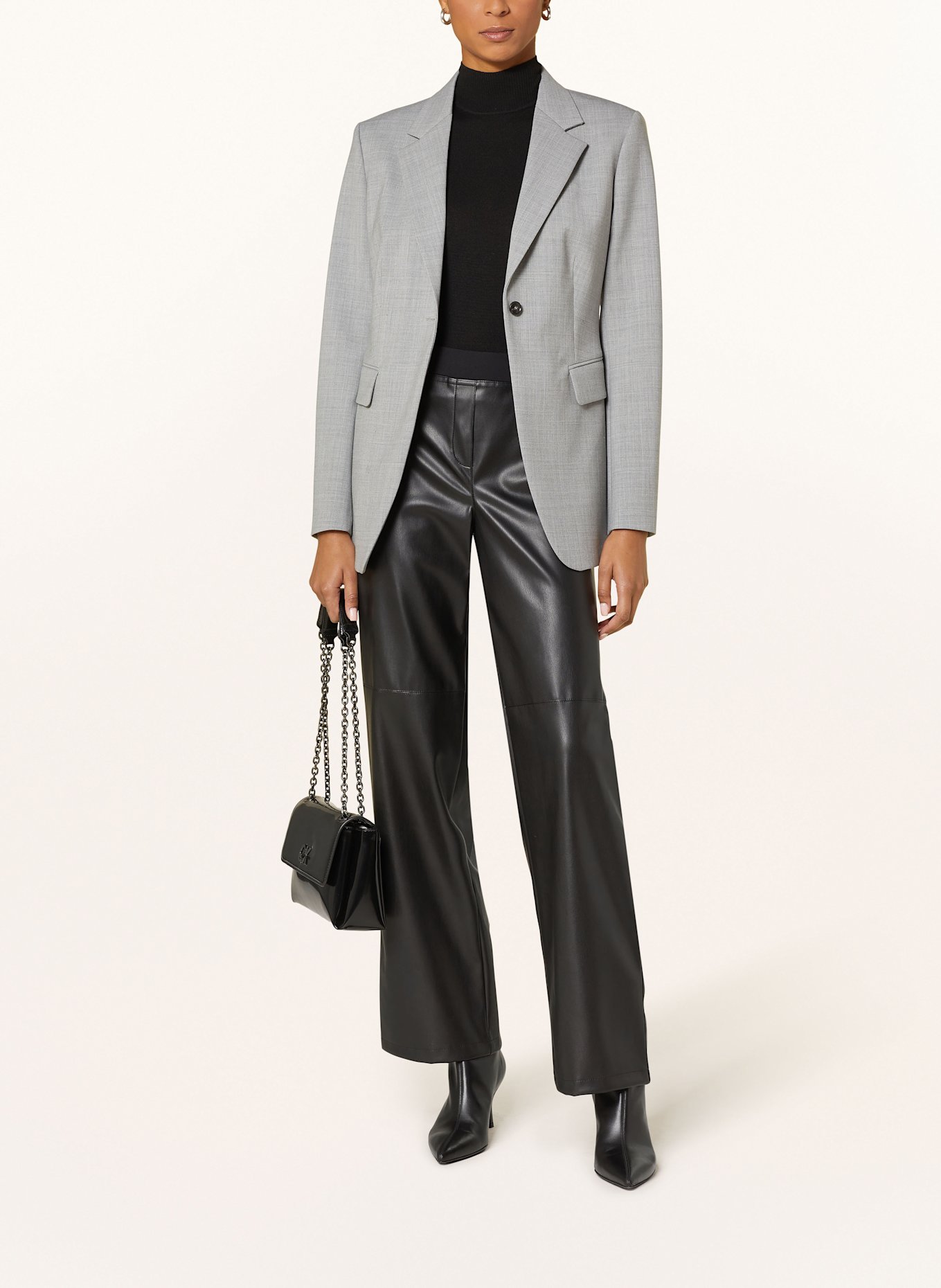 ELENA MIRO Pants in leather look: BLACK