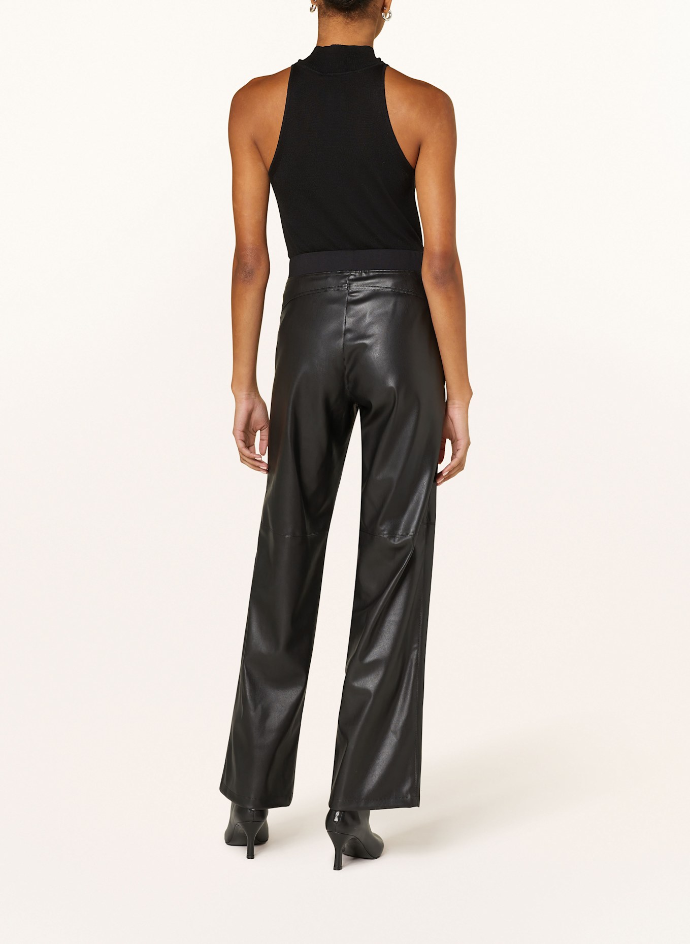 ELENA MIRO Pants in leather look: BLACK