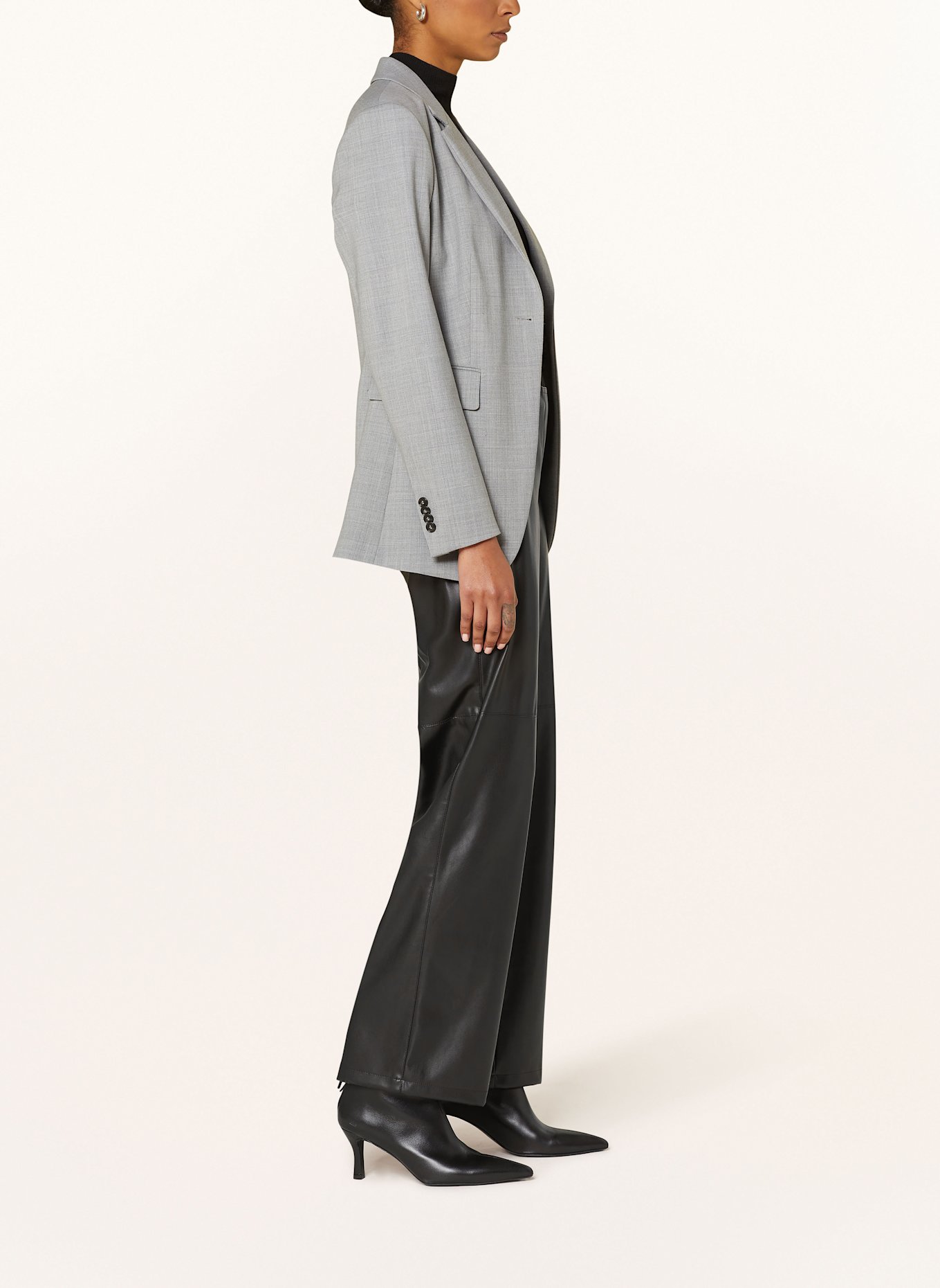 ELENA MIRO Pants in leather look: BLACK