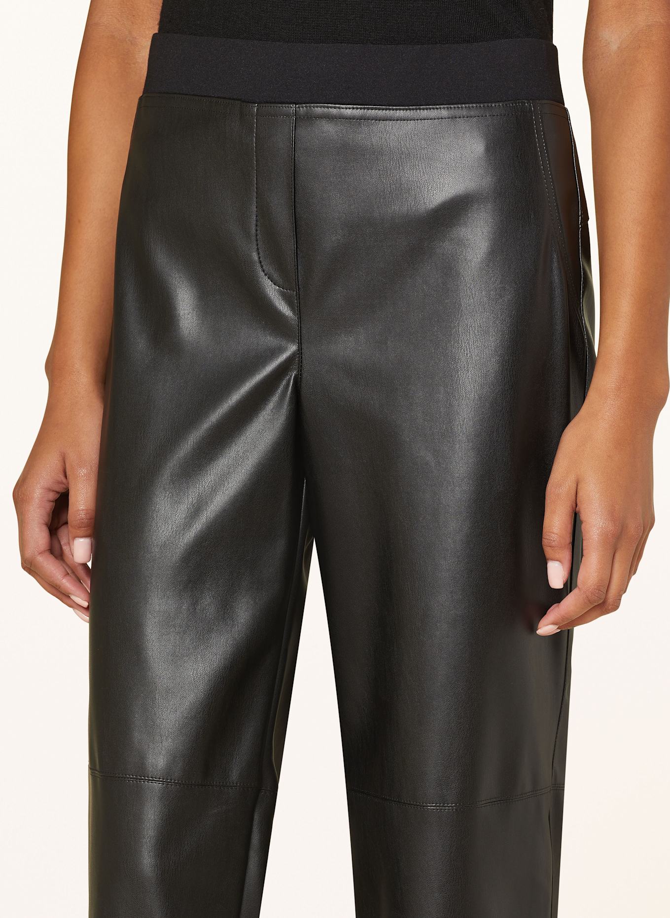 ELENA MIRO Pants in leather look: BLACK