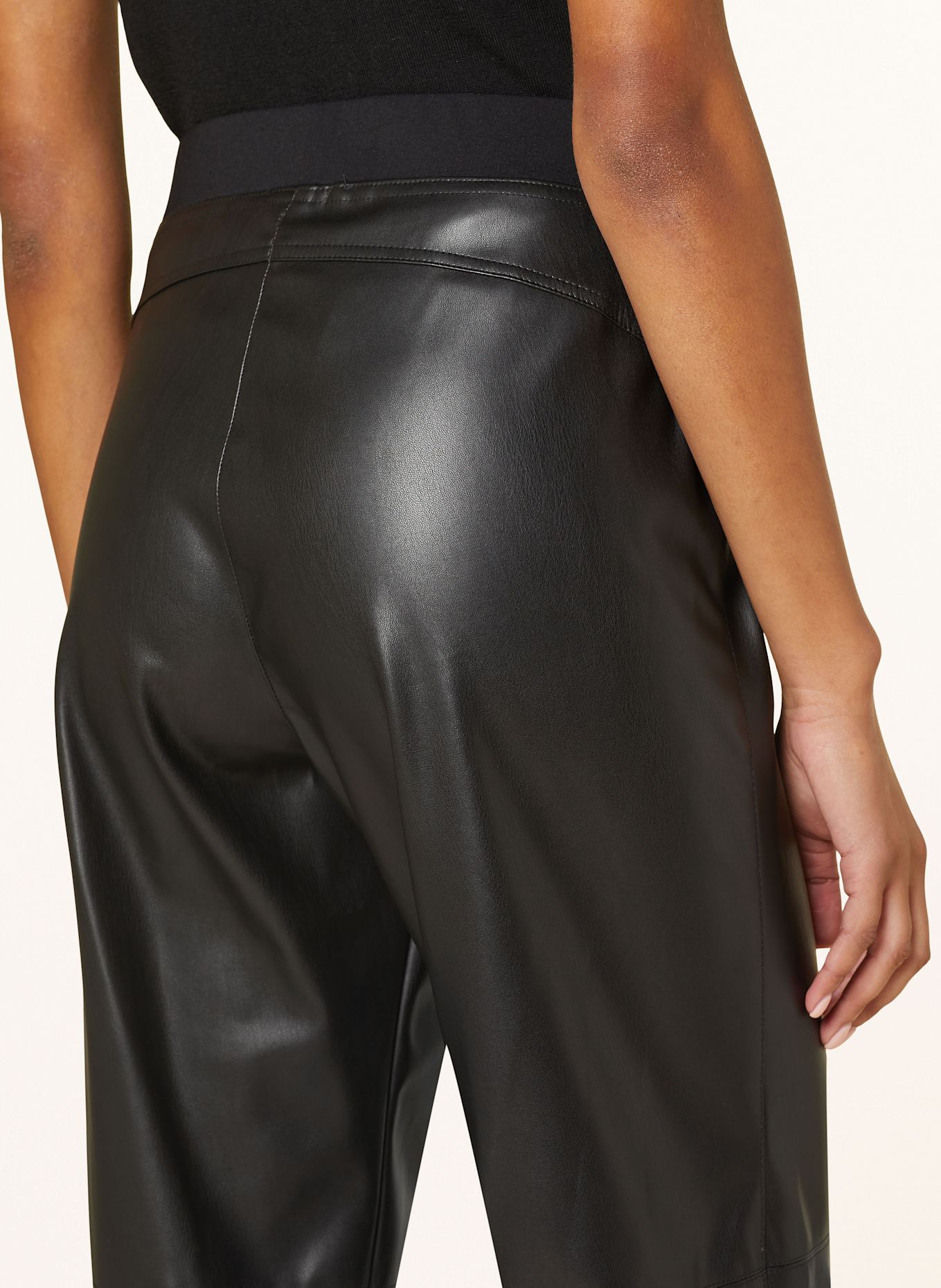 ELENA MIRO Pants in leather look: BLACK
