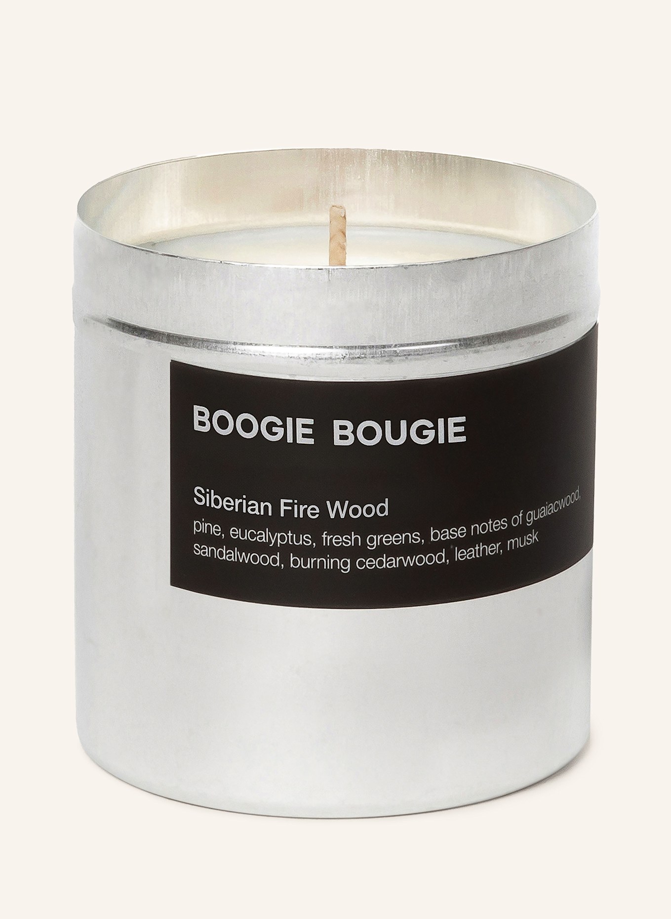 BOOGIE BOUGIE Duftkerze SIBERIAN FIRE WOOD: SILBER / OLIV