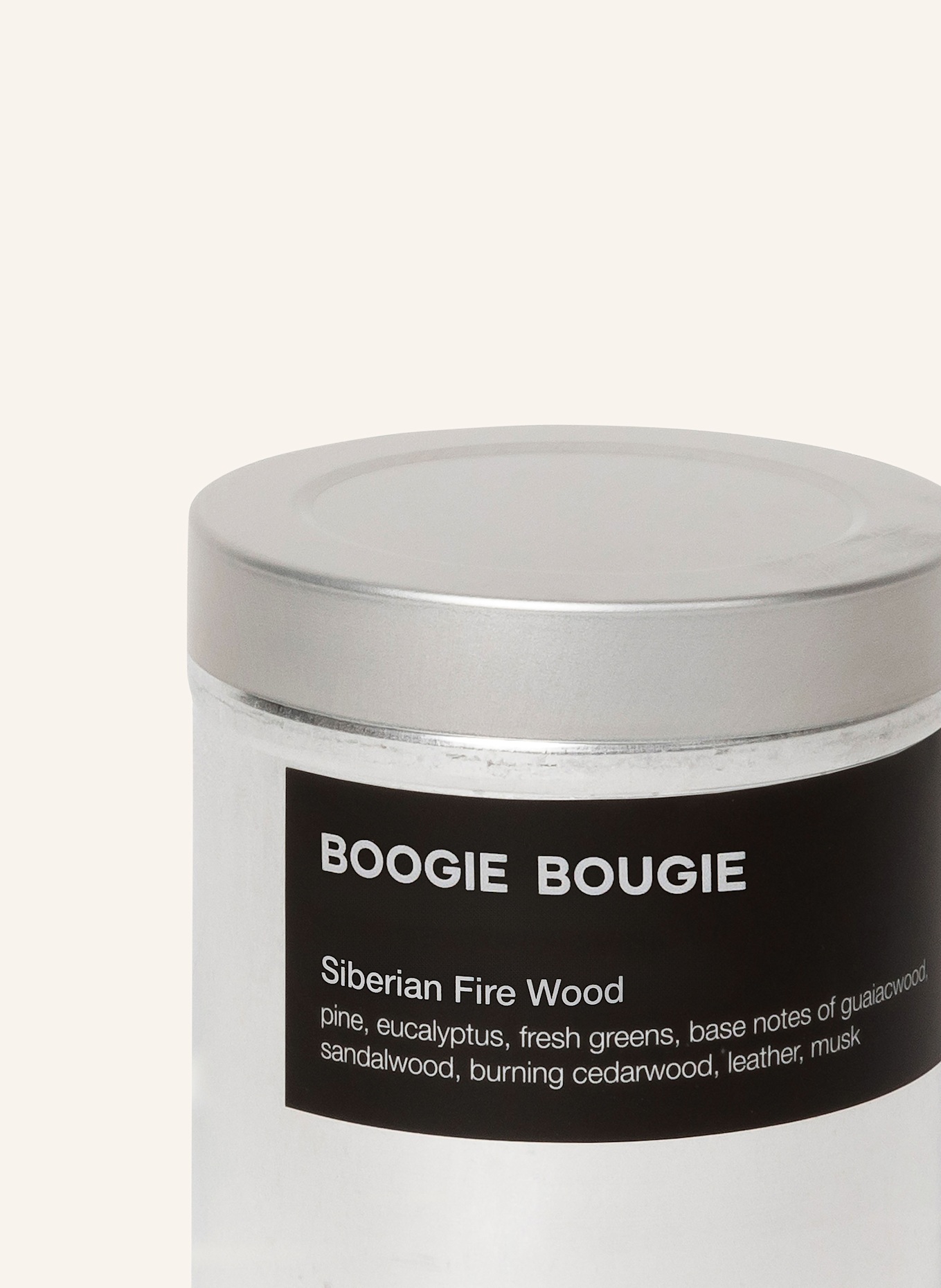 BOOGIE BOUGIE Duftkerze SIBERIAN FIRE WOOD: SILBER / OLIV