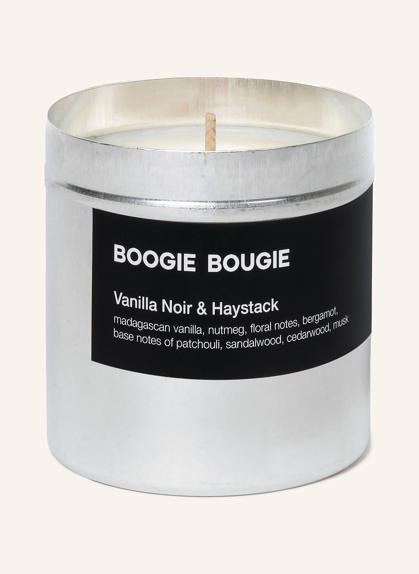 BOOGIE BOUGIE Geurkaars VANILLA NOIR &amp; HAYSTACK: ECRU
