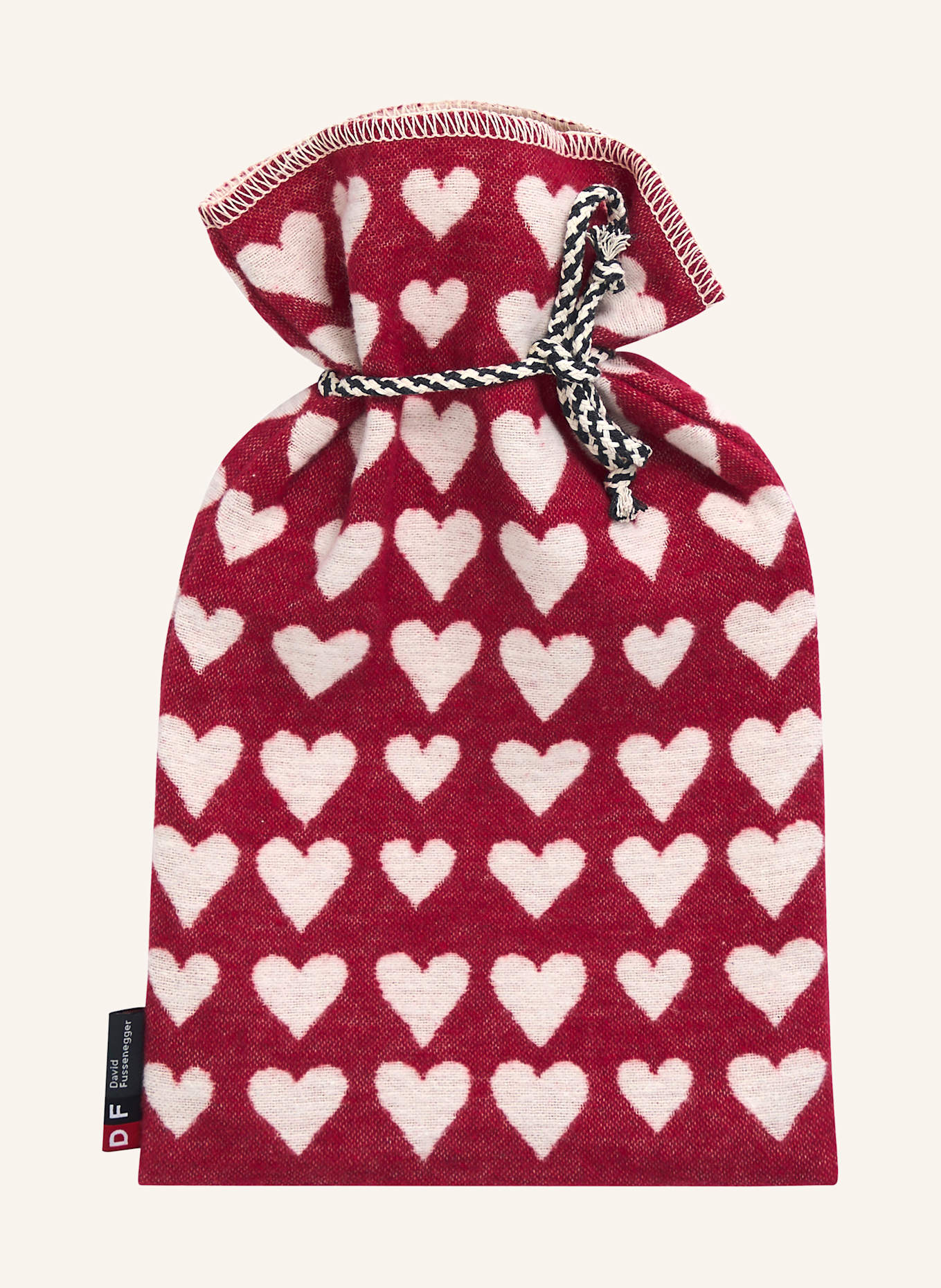 David Fussenegger SILVRETTA hot water bottle: DARK RED / CREAM