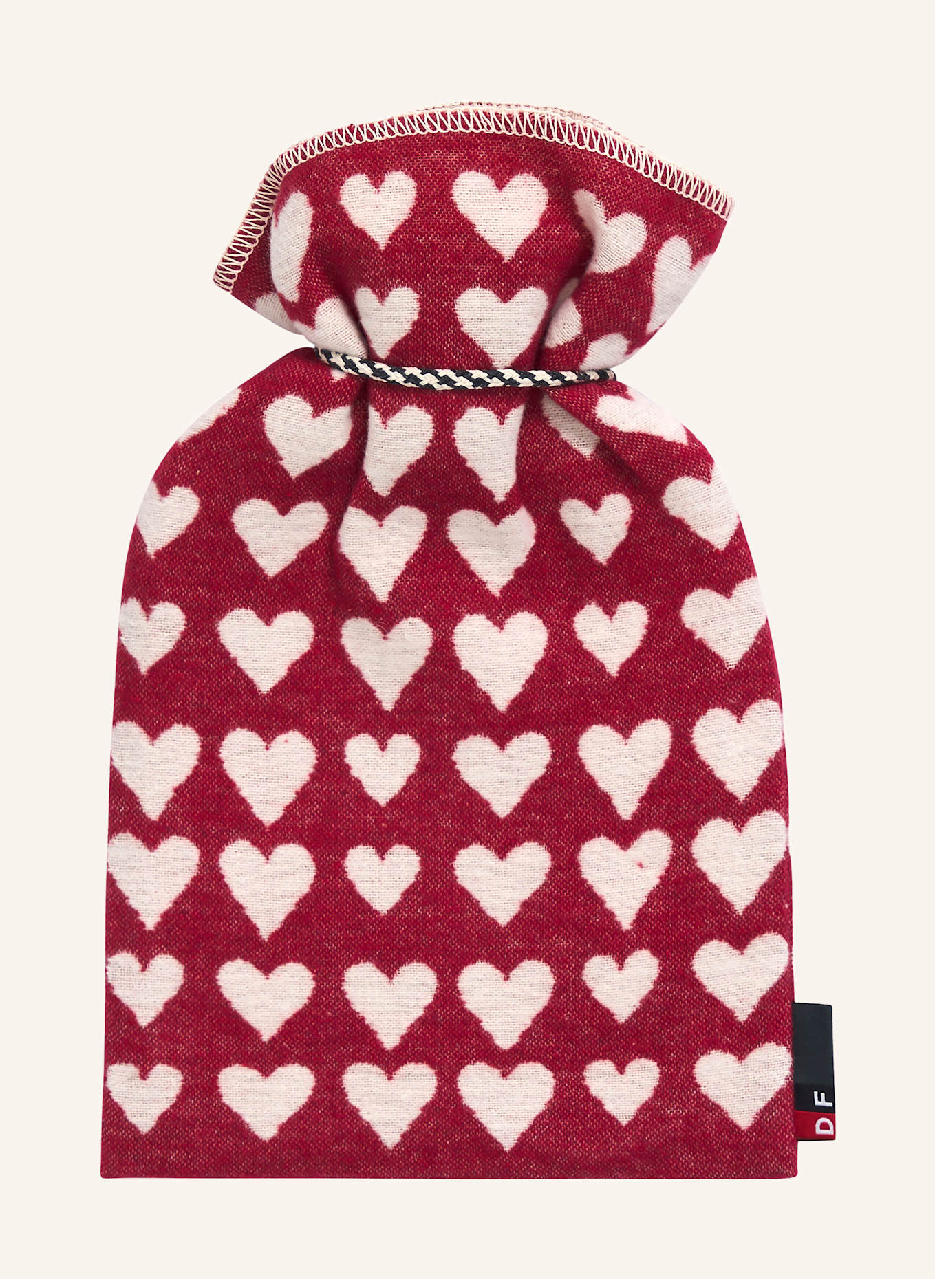 David Fussenegger SILVRETTA hot water bottle: DARK RED / CREAM