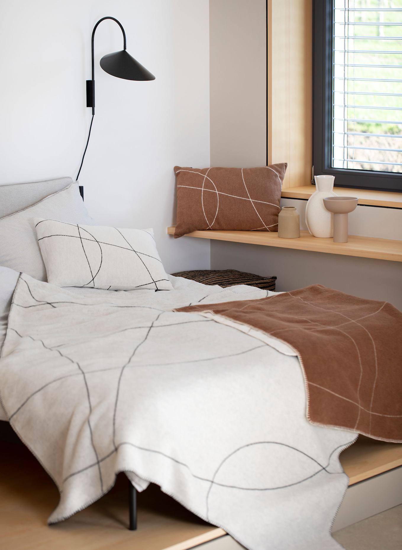 David Fussenegger Plaid SAVONA: BLANC / NOIR