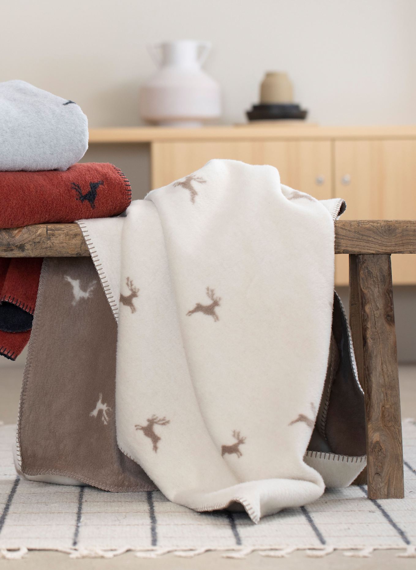 David Fussenegger Plaid SAVONA: CRÈME / BEIGE