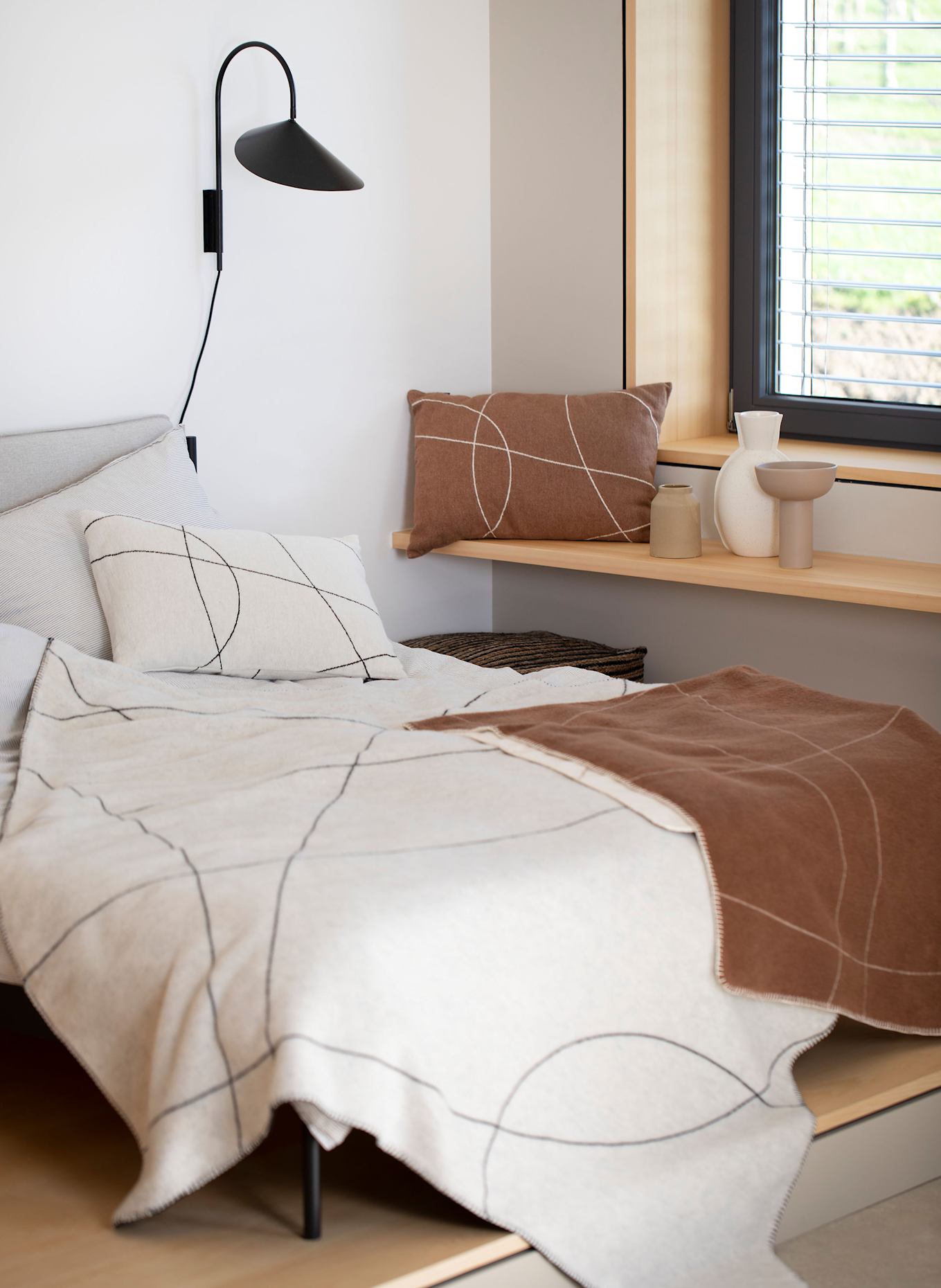 David Fussenegger Plaid SAVONA: MARRON / CRÈME