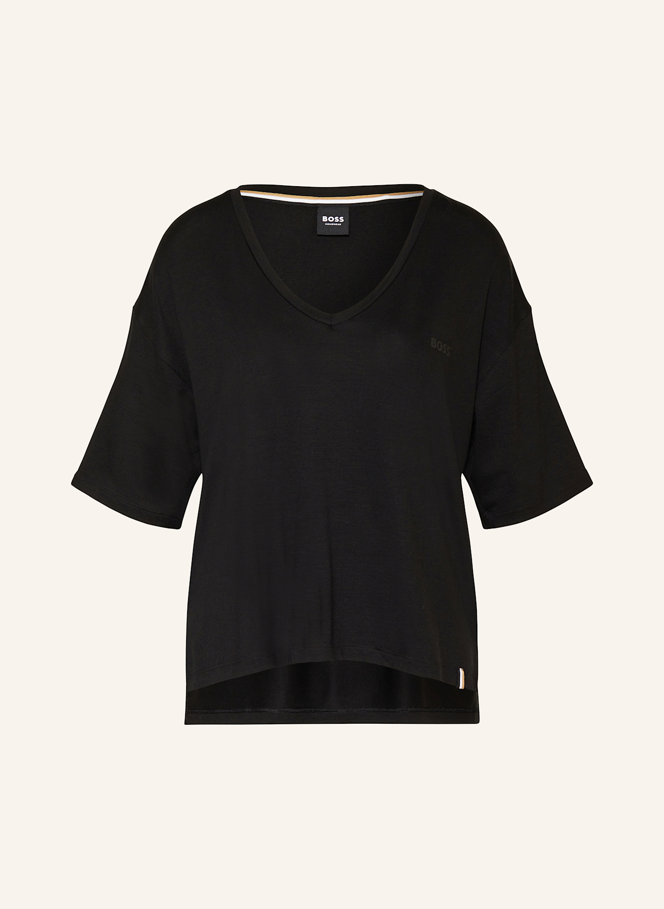 BOSS Pyžamové tričko CP STRIPE: ČERNÁ