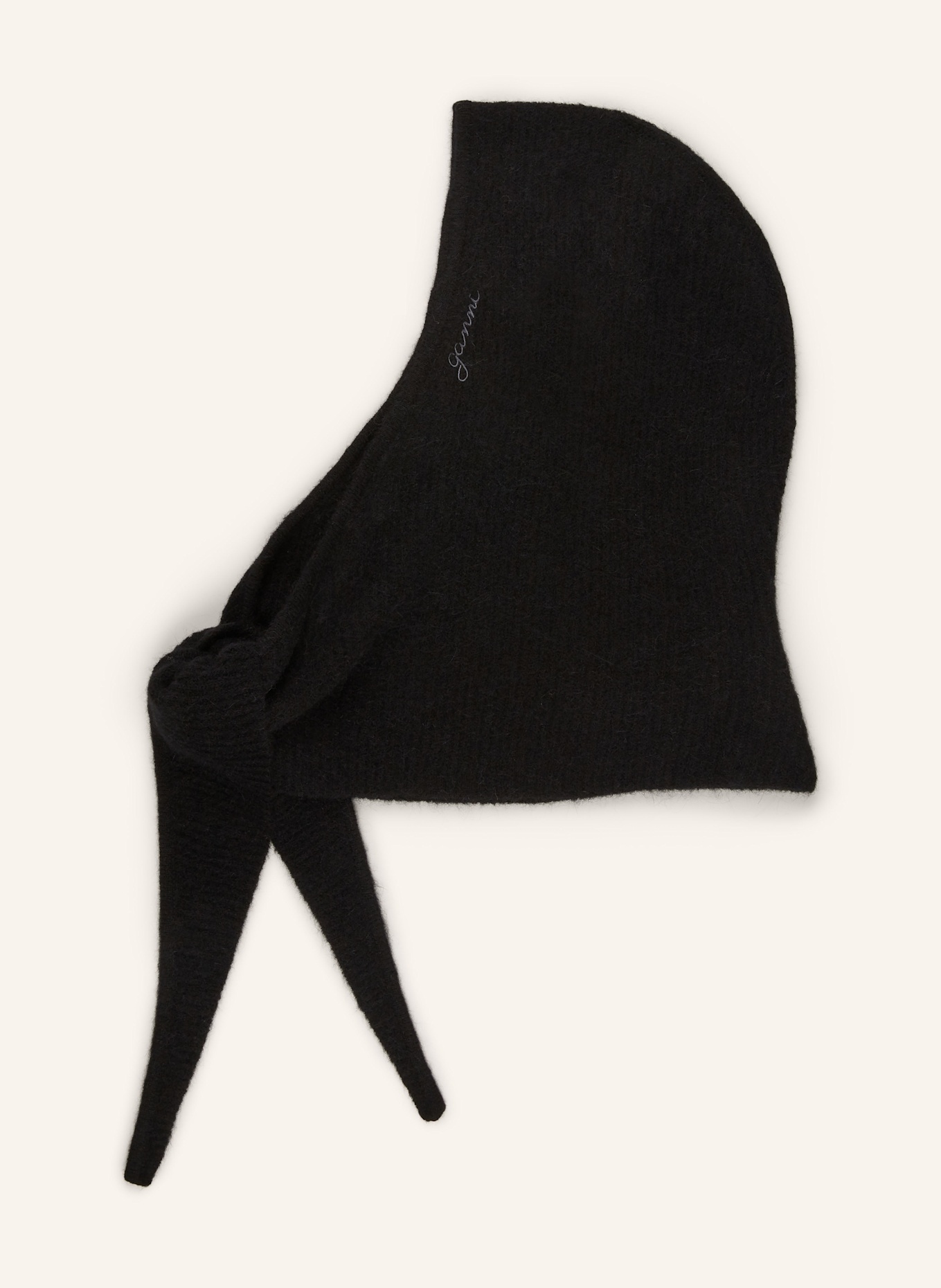 GANNI Balaclava with alpaca in black