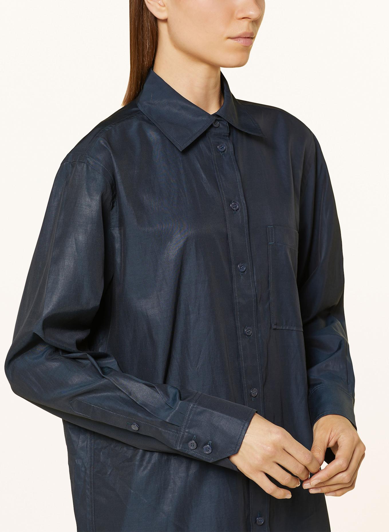 COS Satin shirt blouse: DARK BLUE